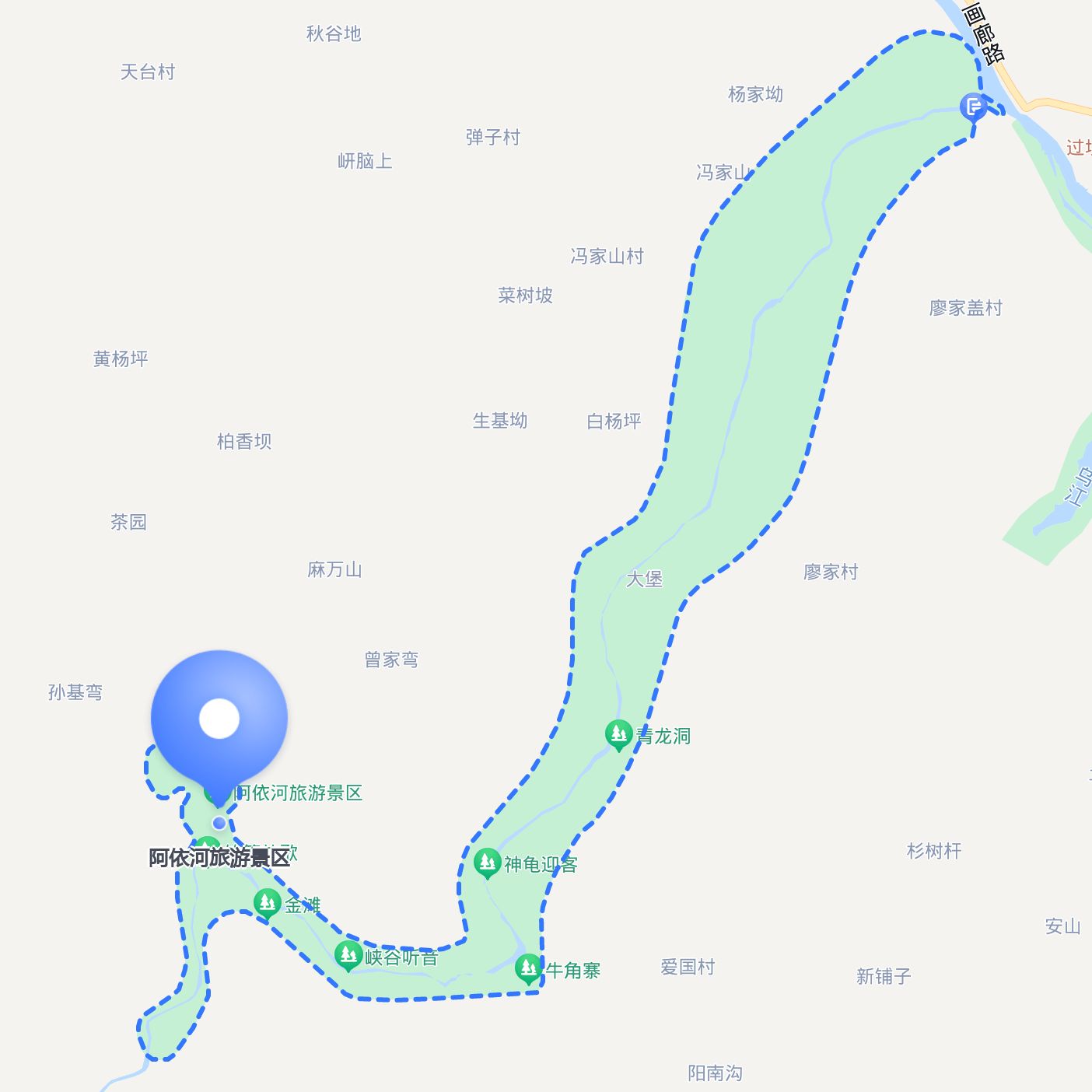 阿依河旅游景区停车难?不存在的!