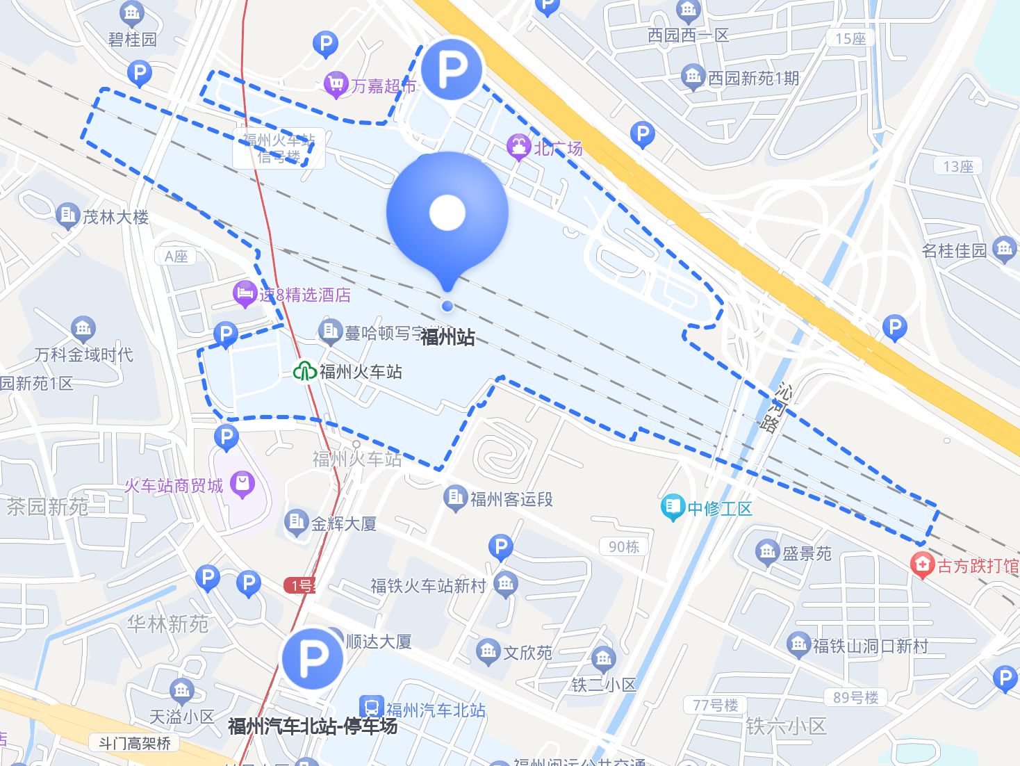 步行10分钟,不适宜长时间福州汽车北站地图福州北站平面图福州火车站