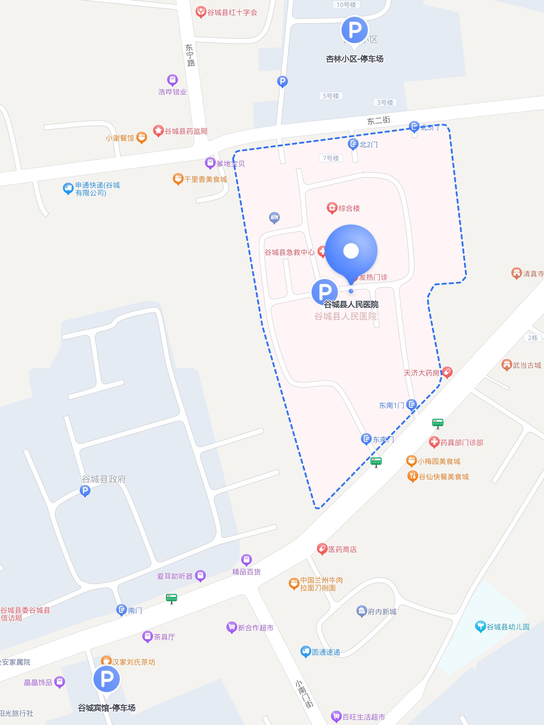 1 谷城县人民医院-地上停车场 参考信息:地湖北省谷城县地图谷 