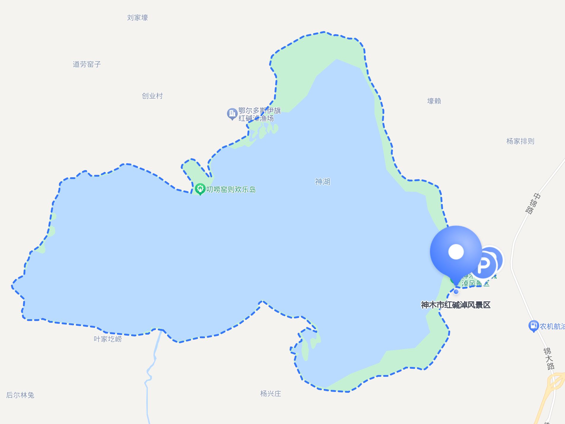 位于陕西榆林的 神木市红碱淖风景区 ,是一个生态景色迷人的旅游胜地.