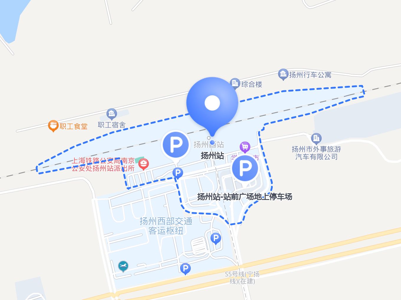 中型车8元;大型车10 扬州火车站分布扬州江都火车站地图扬州火车站