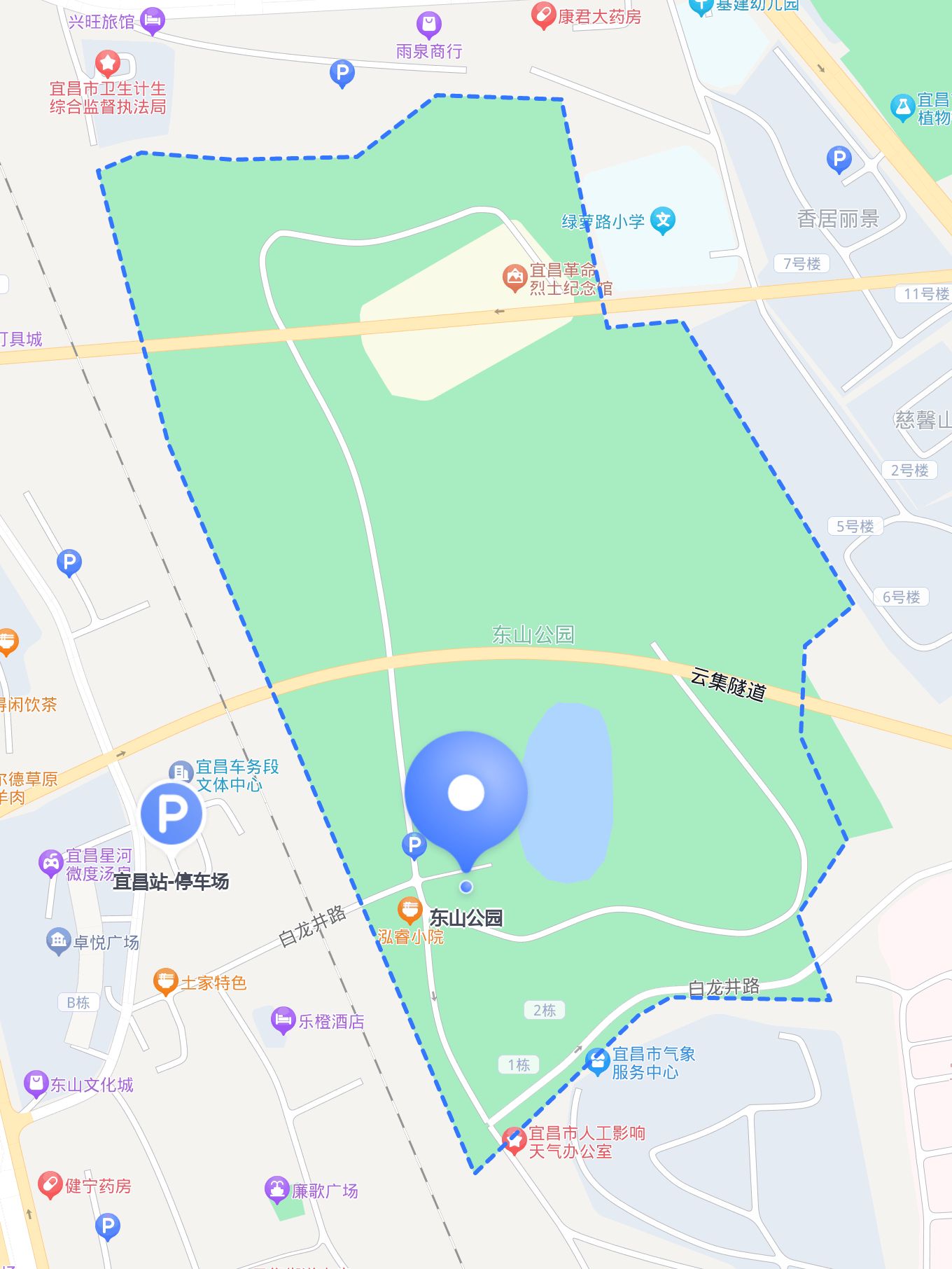 东山公园的游览路线图图片