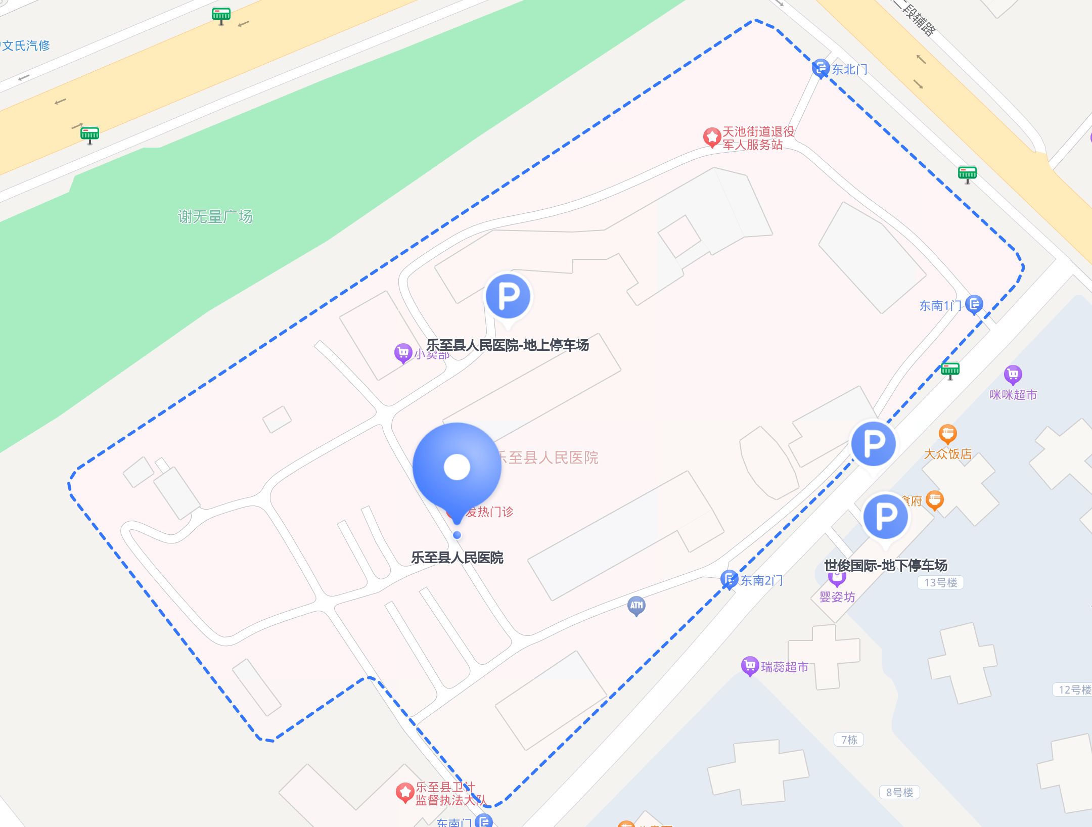 前段时间去 乐至县人民医院 的时候,做了下附近的停车攻略,结合当时的