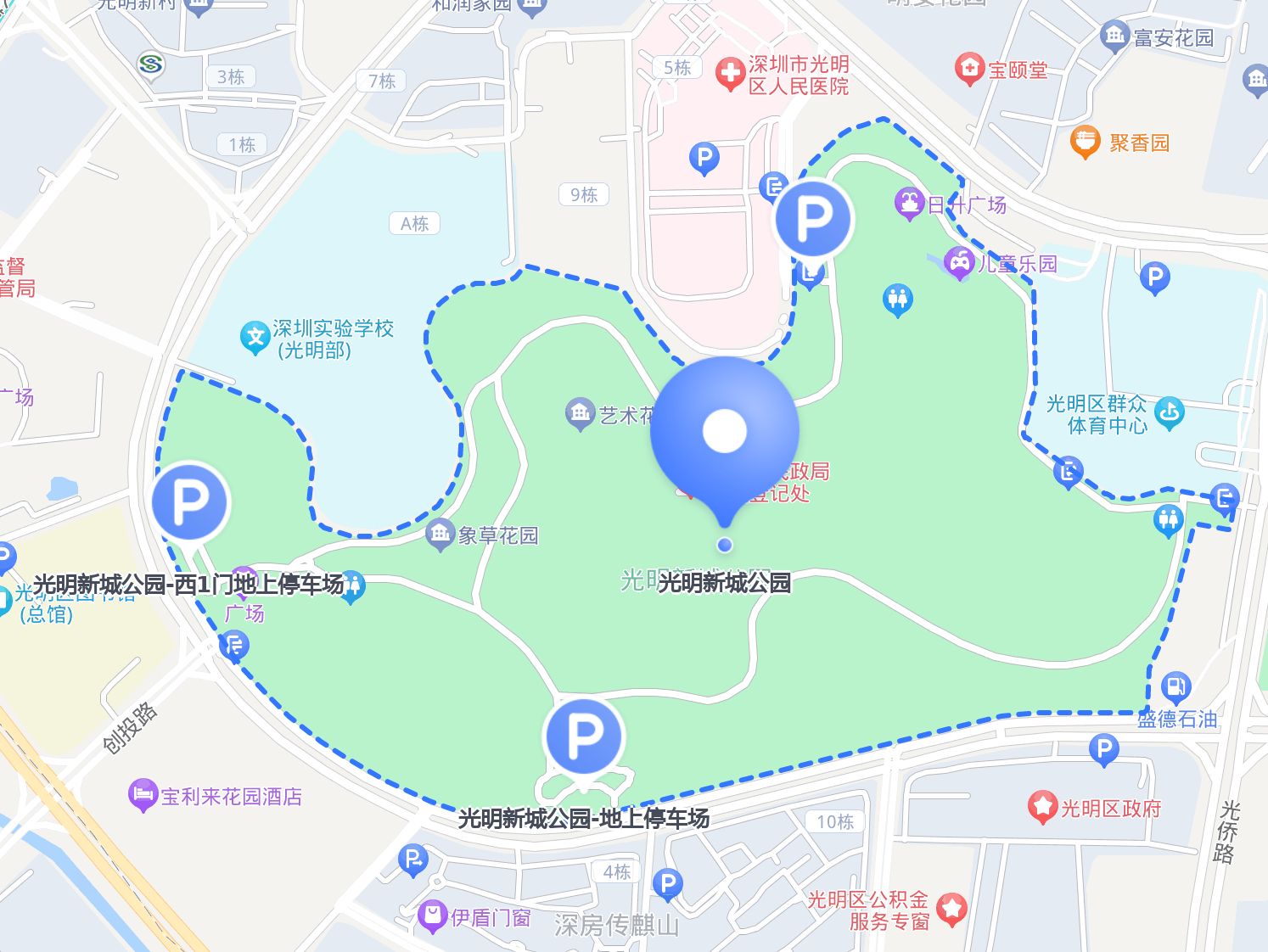 光明新城公园地图图片