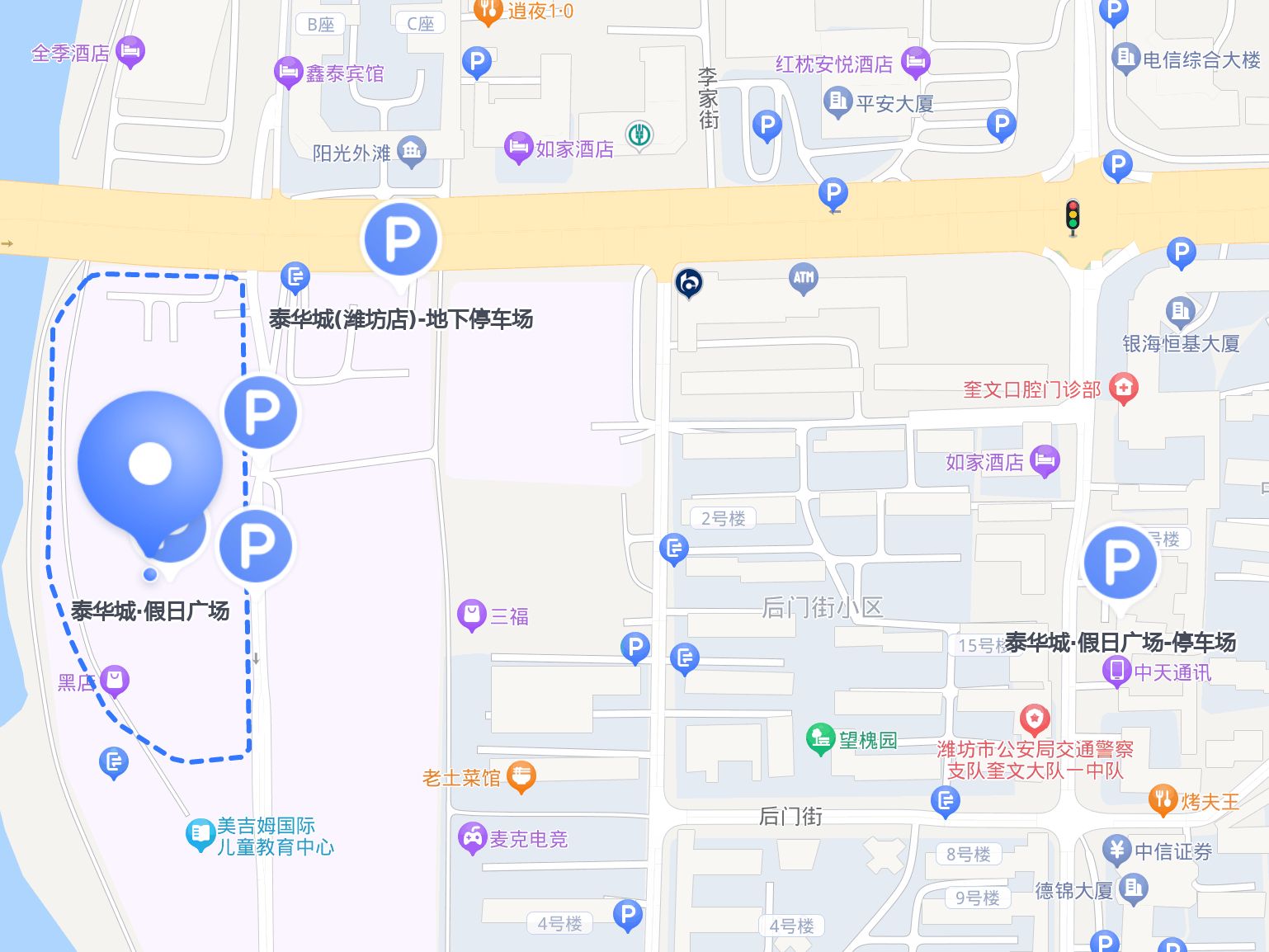 家人们,地图推荐的这5个宝藏停车场,是真的好用,好找 1 泰华城·假日