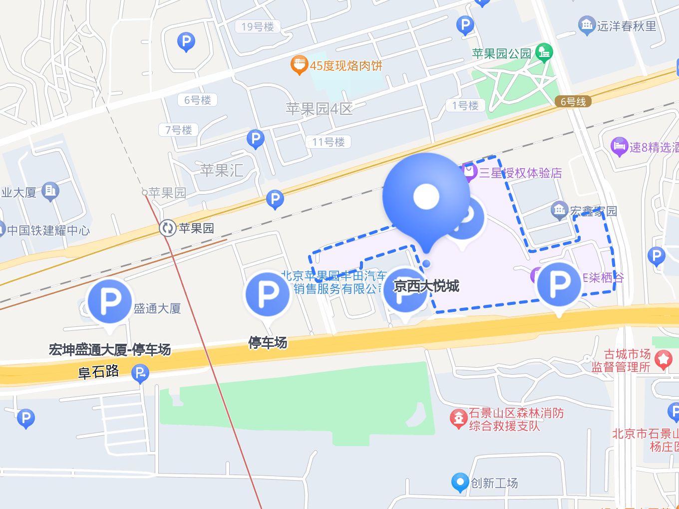 北京苹果园地图图片