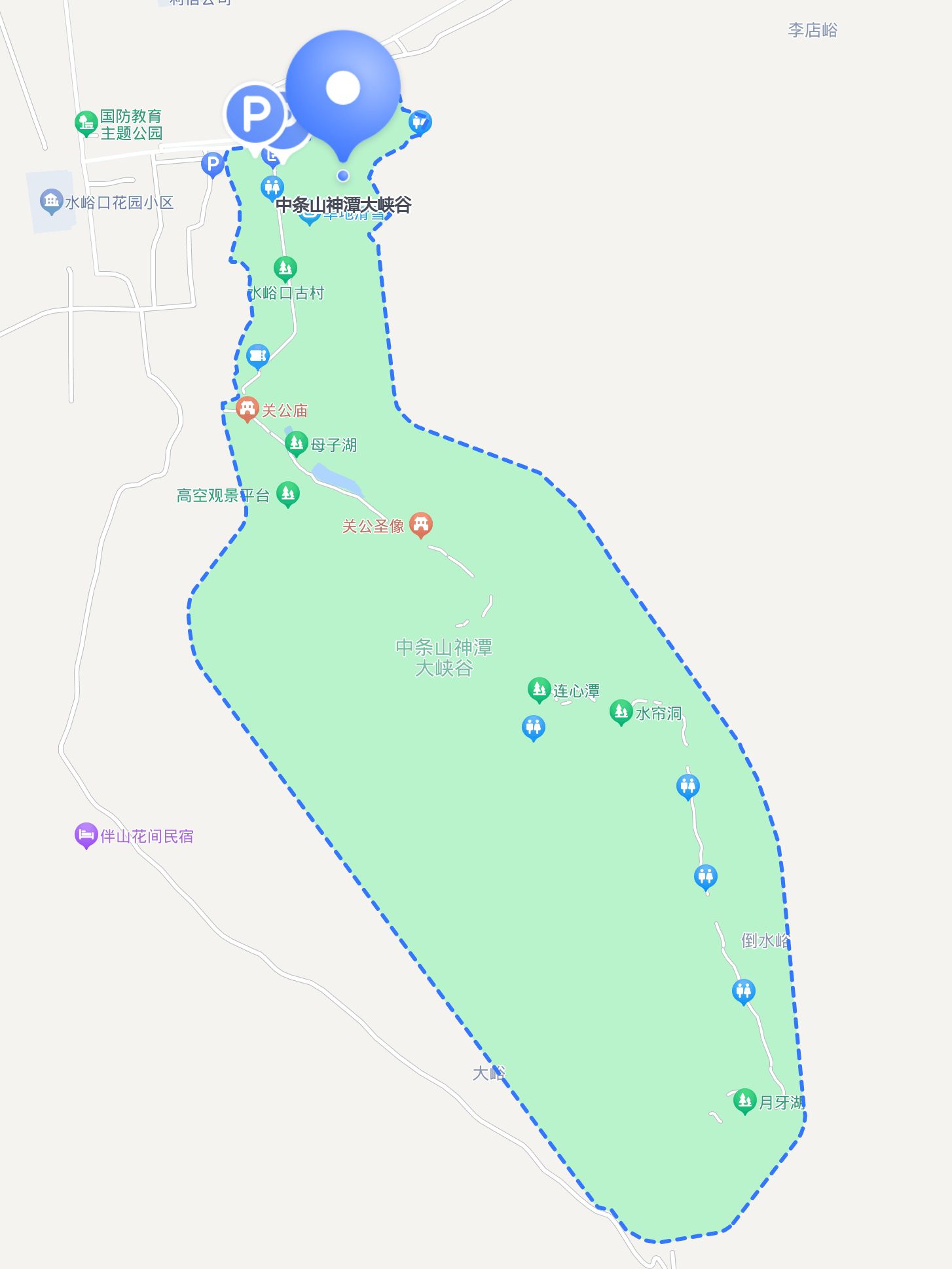 中条山神潭大峡谷 是一个集玻璃栈道,玻璃桥和钢索桥于一体的山谷景区
