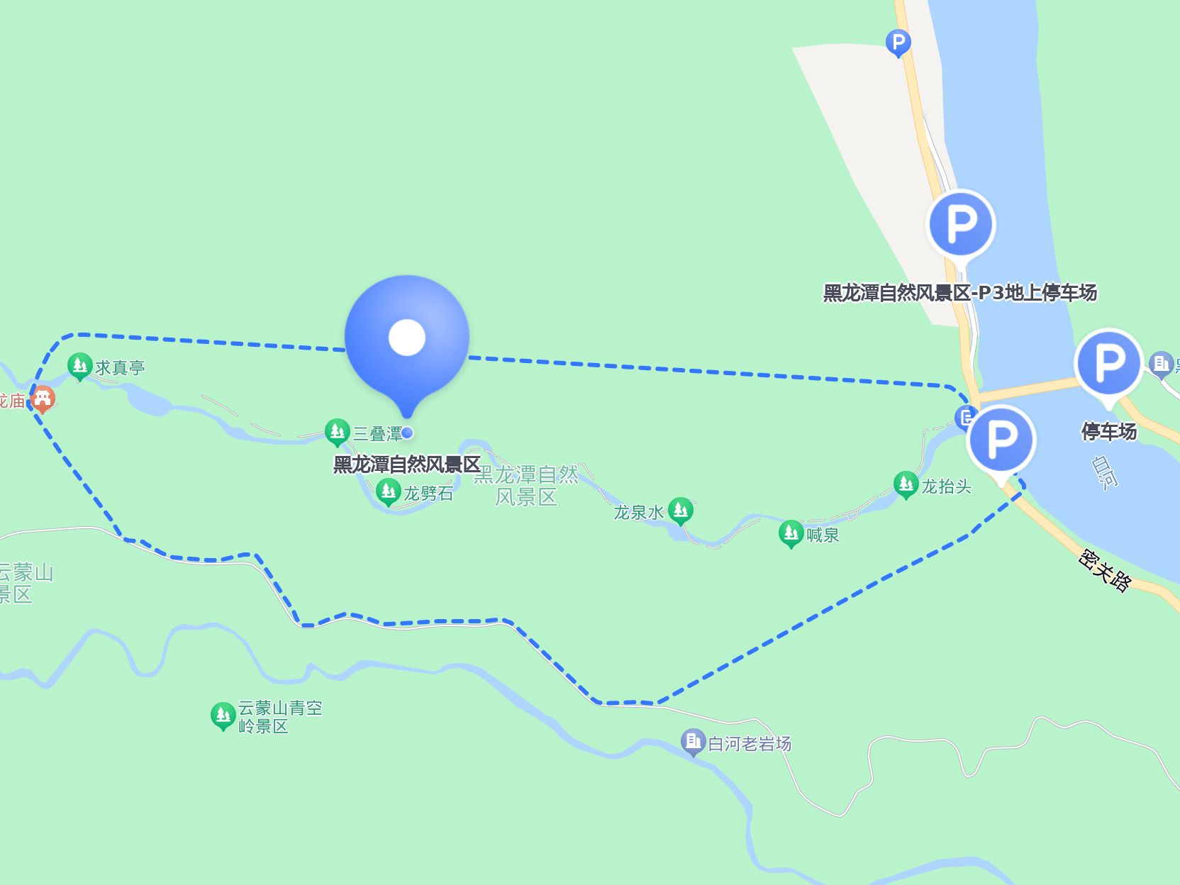 冰天雪地,黑龙潭风景区的美丽就在眼前7215,这里有几个停车场值得