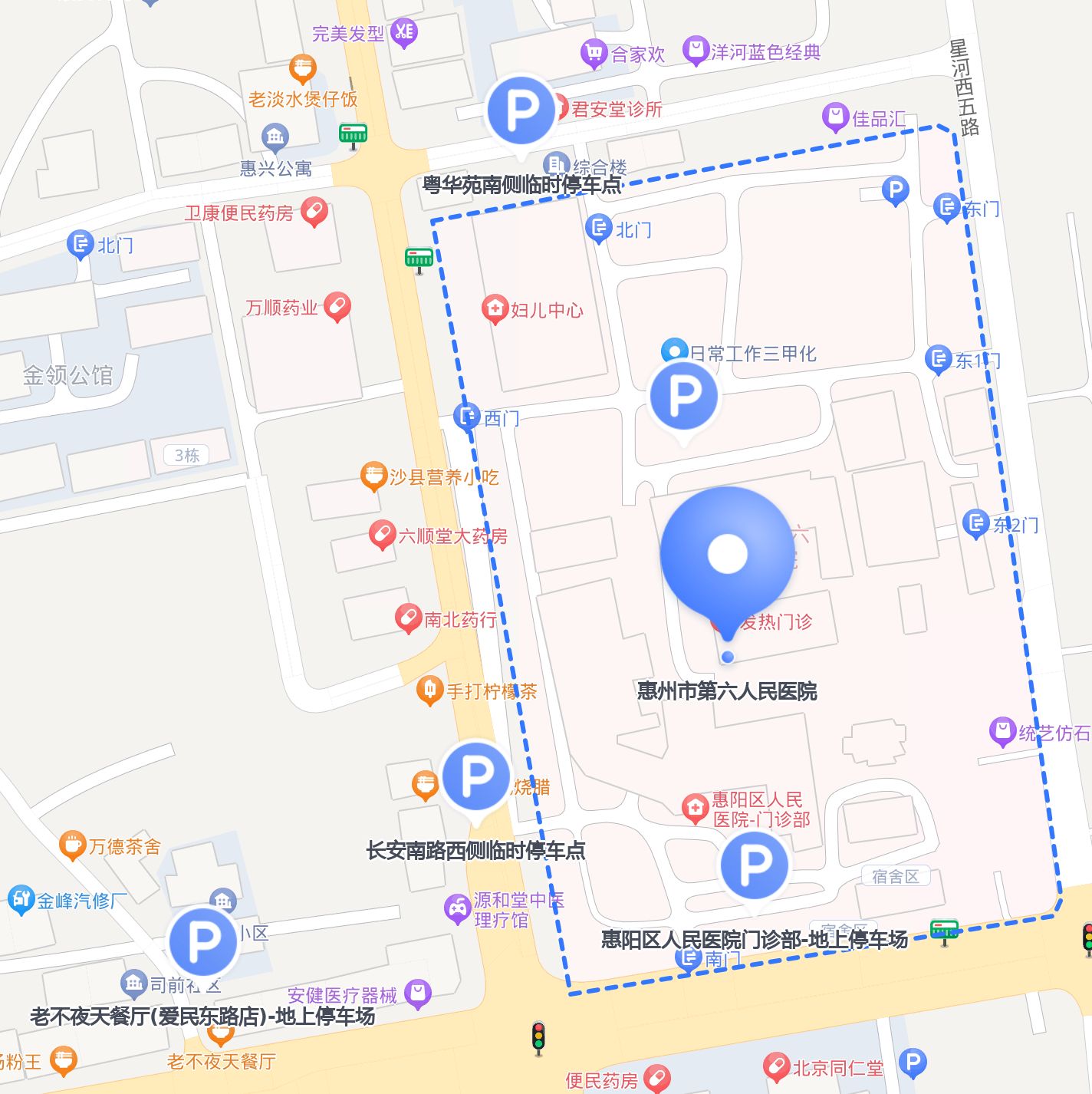 去 惠州市第六人民医院 难停车众所周知,给大家分享5个周边的停车场