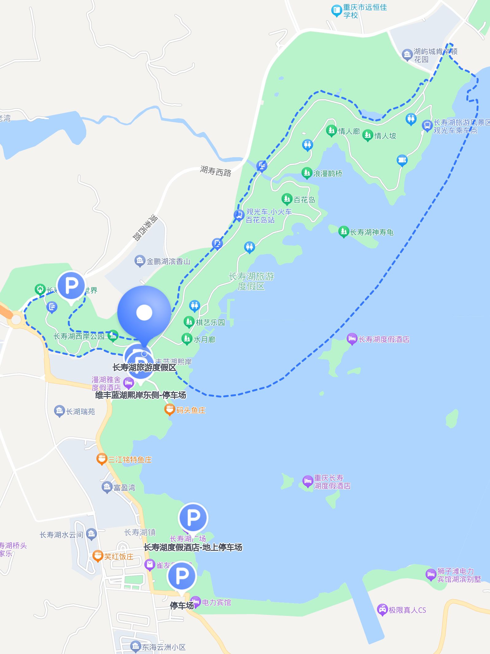 长寿湖旅游景点地图图片