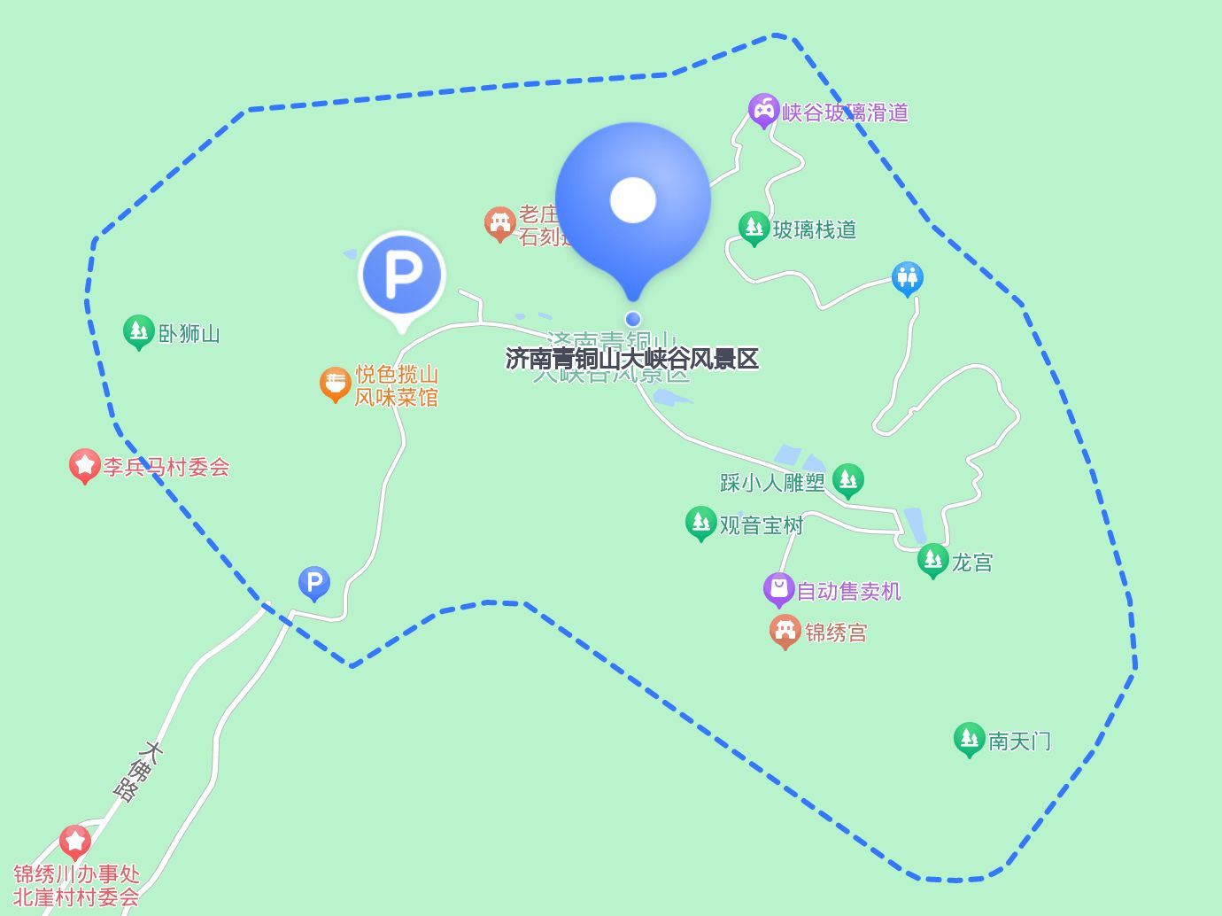 青铜山大峡谷景点地图图片