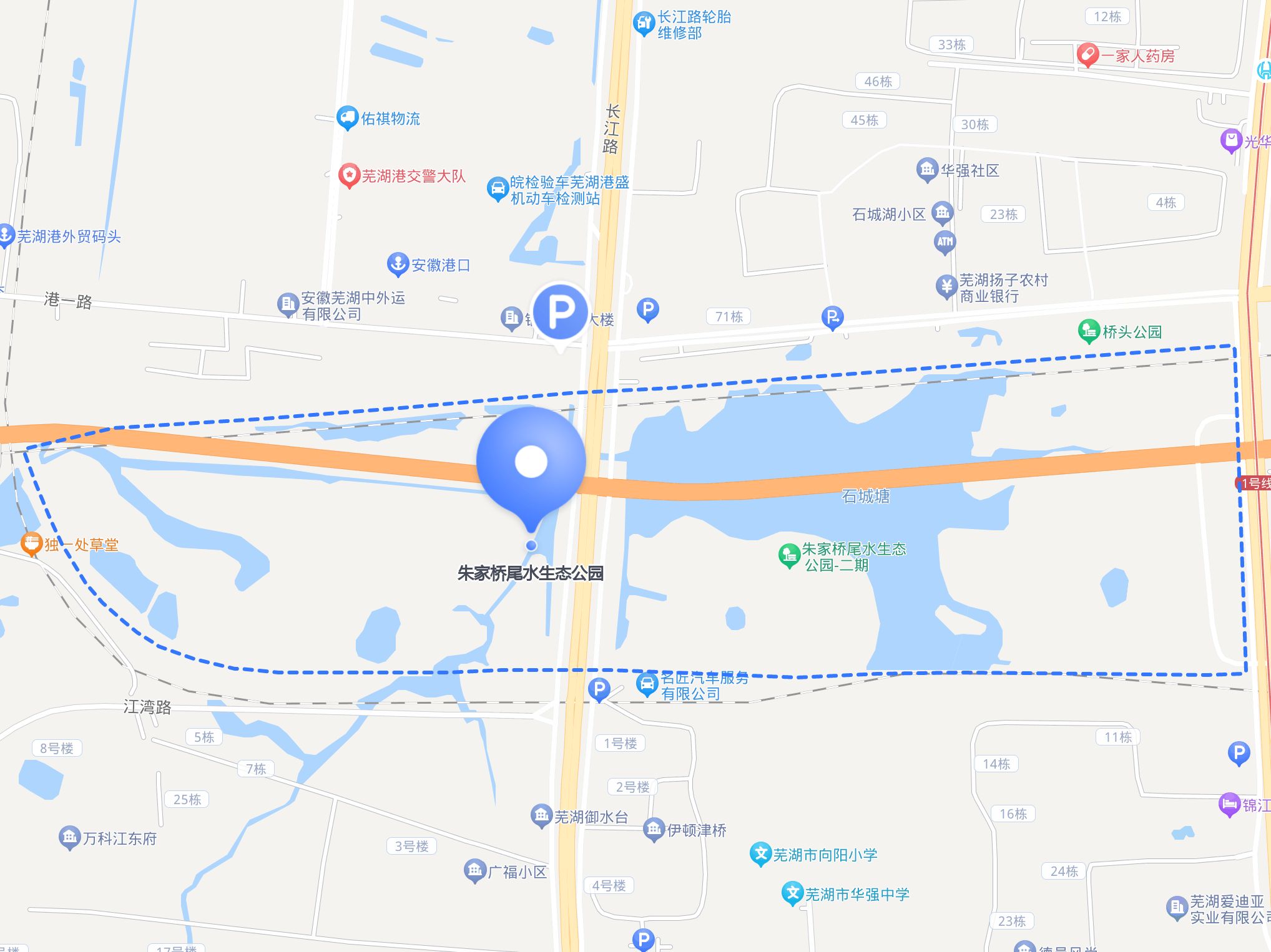 朱家桥尾水生态公园 ,位于芜湖市区的长江北岸,是一个清幽宜人的水上