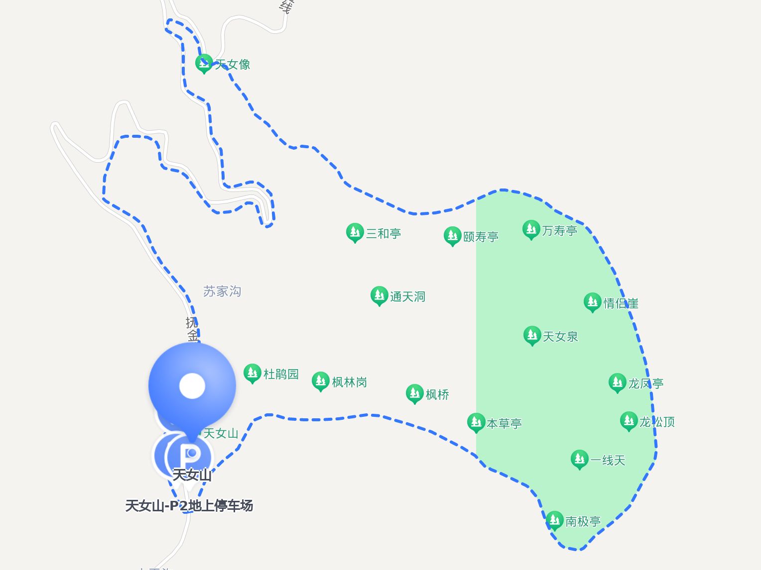 抚顺天女山景区地图图片