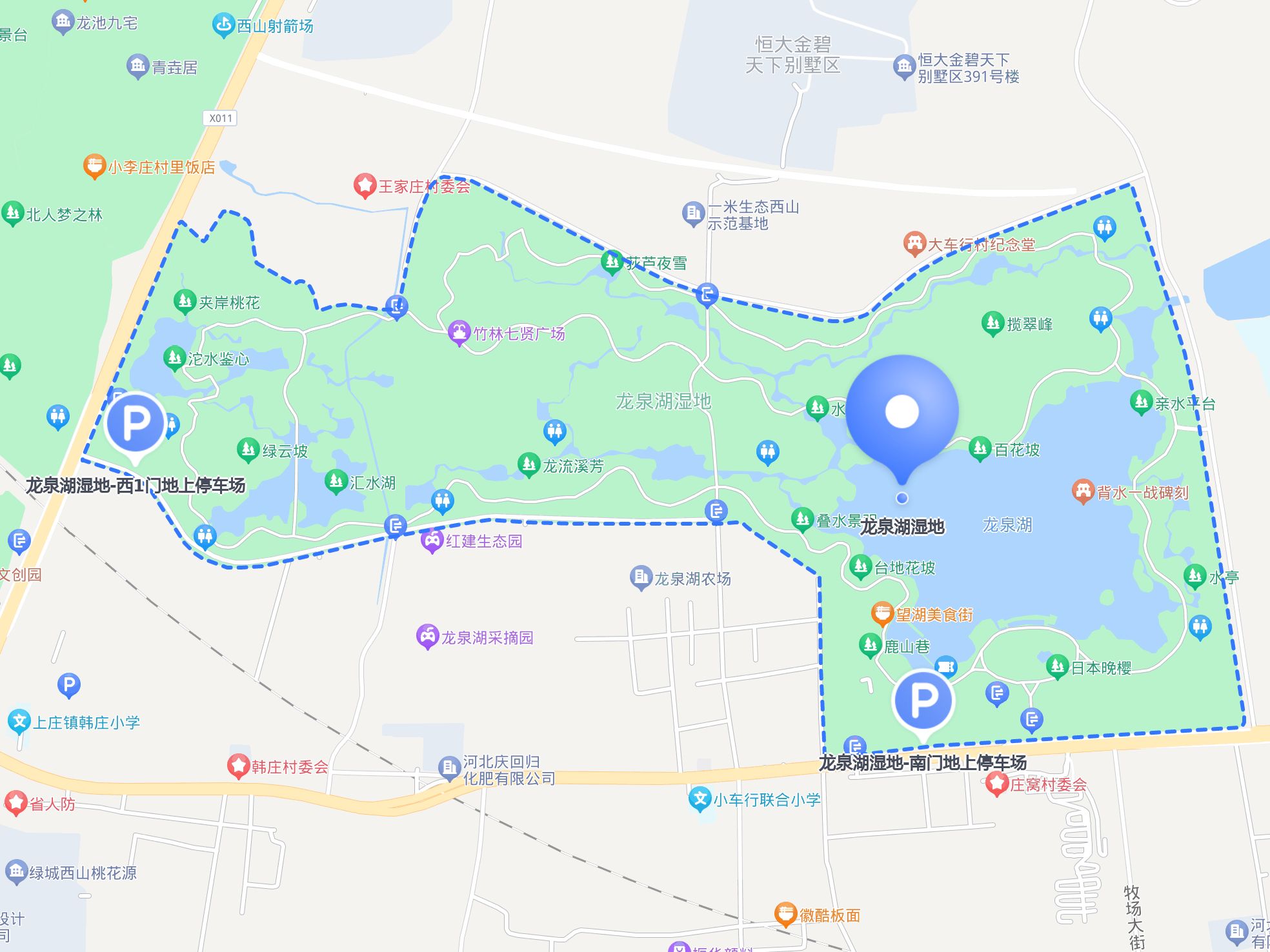 解决你的停车烦恼 1龙泉湖湿地
