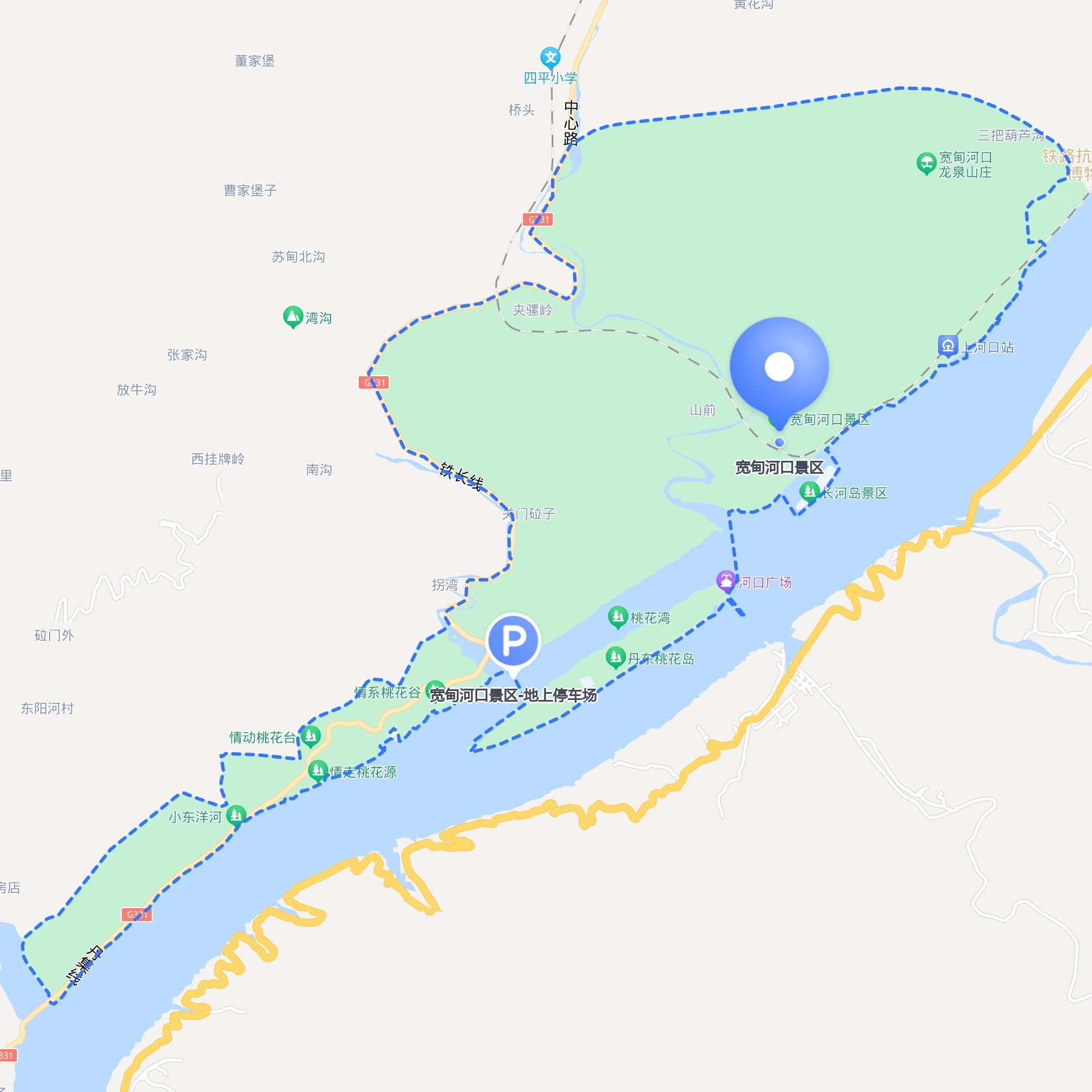 开放时间:全年 08:00-16:30开放 自驾停车 宽甸河口景区-地上停车场