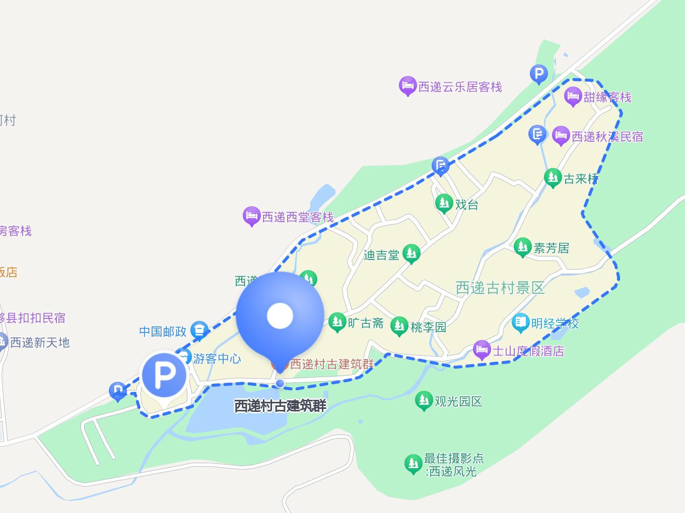 西递游览路线图图片