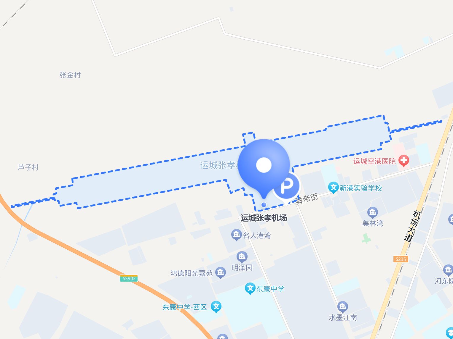 运城张孝机场地图图片