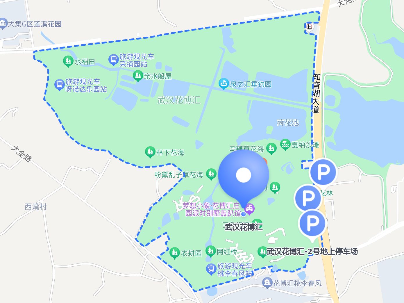 上车位,停车方便武汉花博汇地图武汉景区停车攻略武汉花博汇地图高清