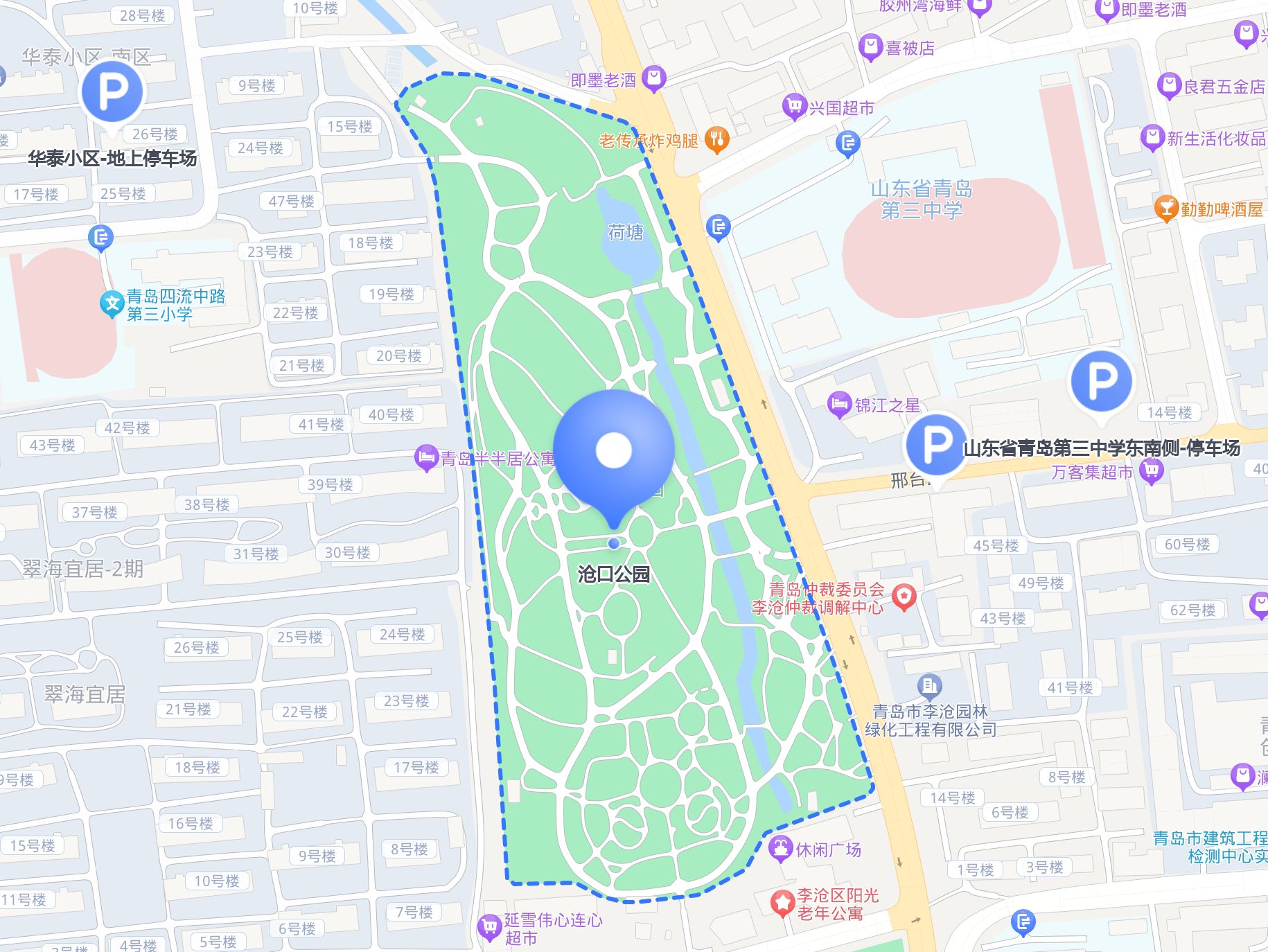 青岛沧口公园地图图片