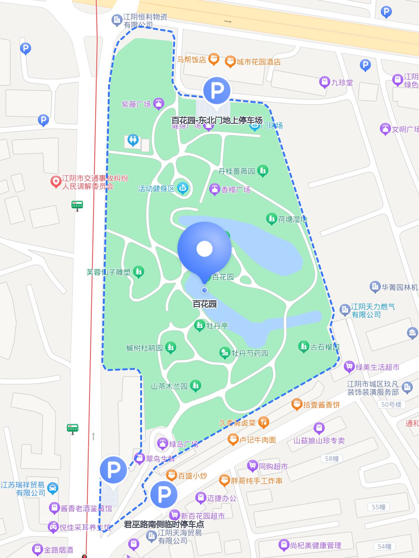 济南百花洲平面图百花园地图济南百花洲地图长春百花园地图长春百木园