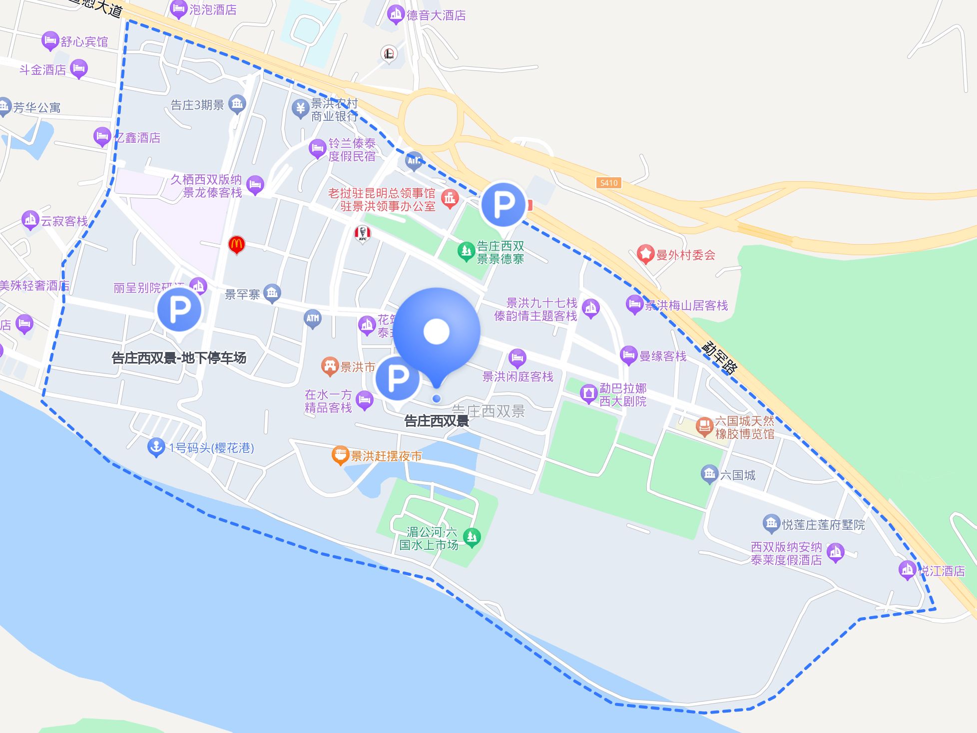 停车方便,距终点270米,步行3分钟,免费停车 告庄告庄西双景景点地图