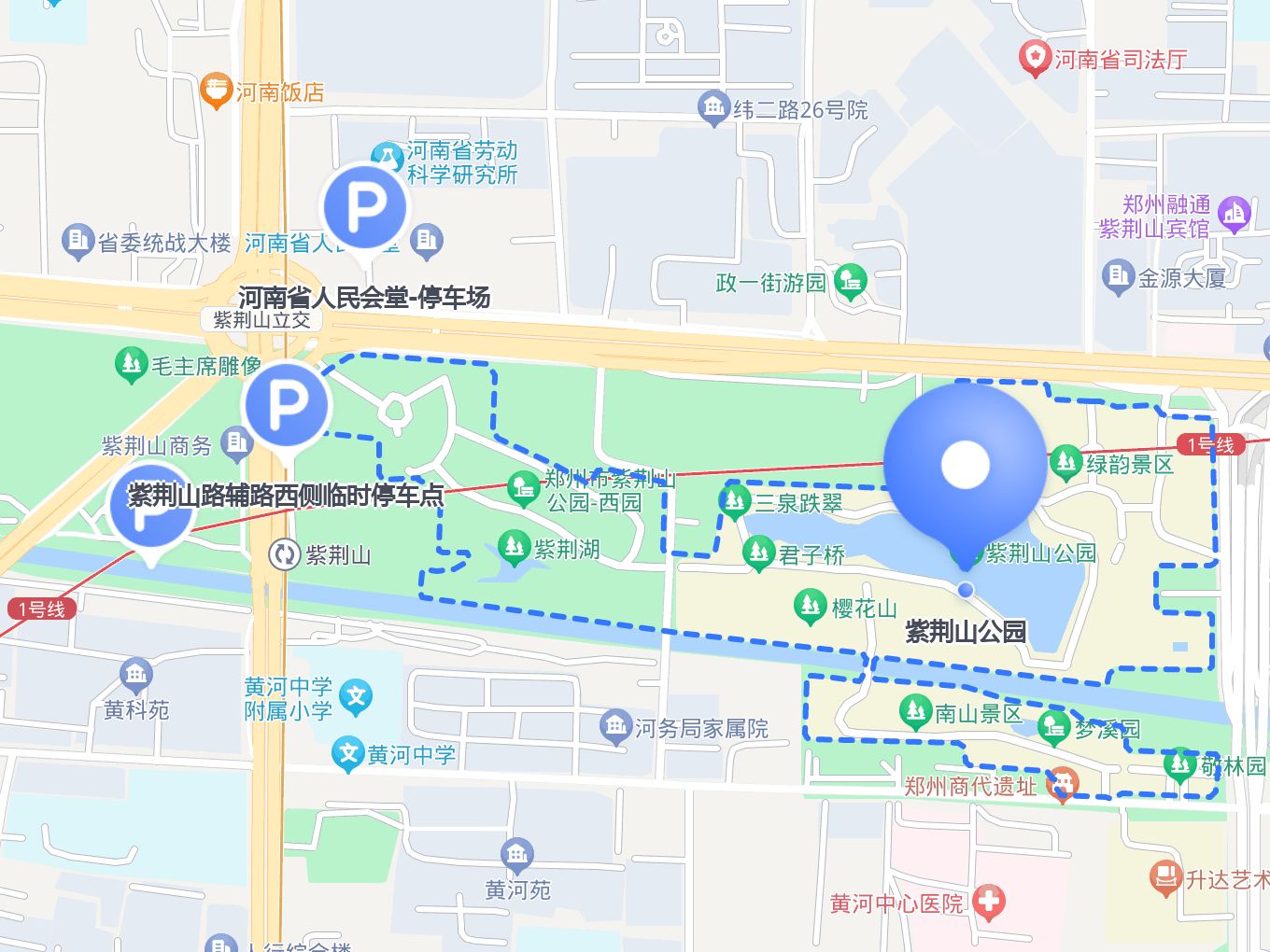 郑州紫荆山公园地图图片