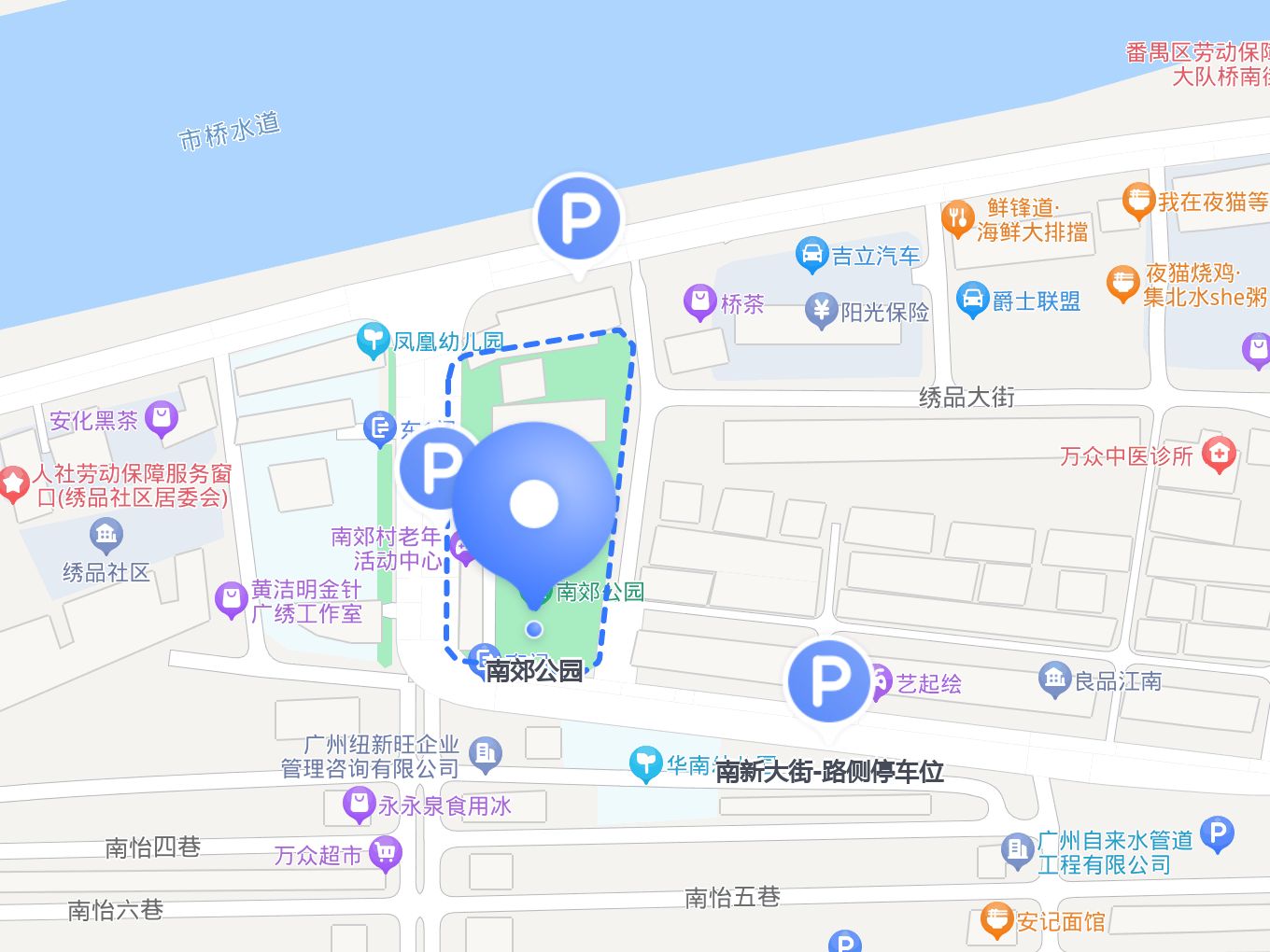 南郊公园西门停车场图片