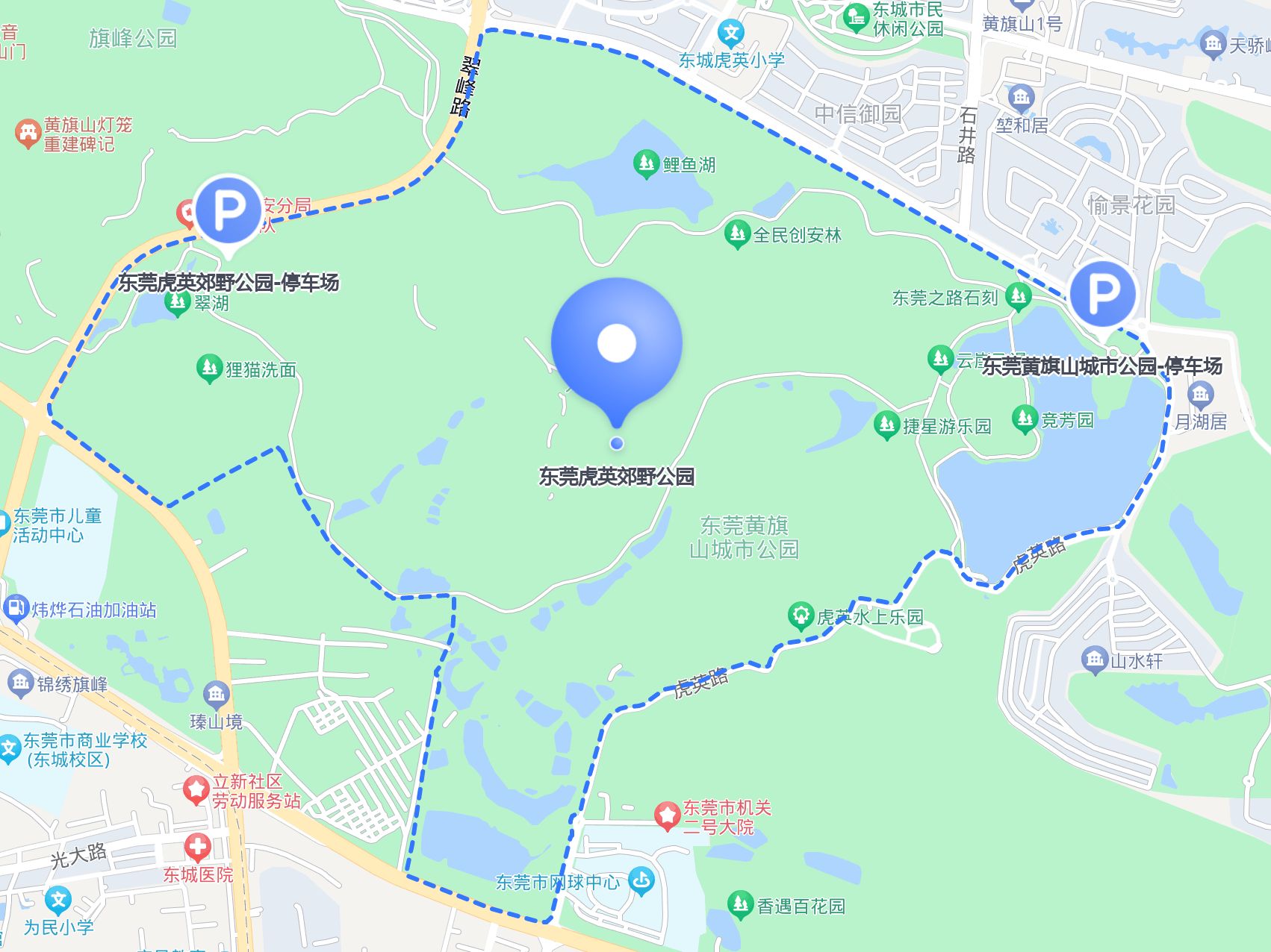 东莞市虎英公园路线图图片