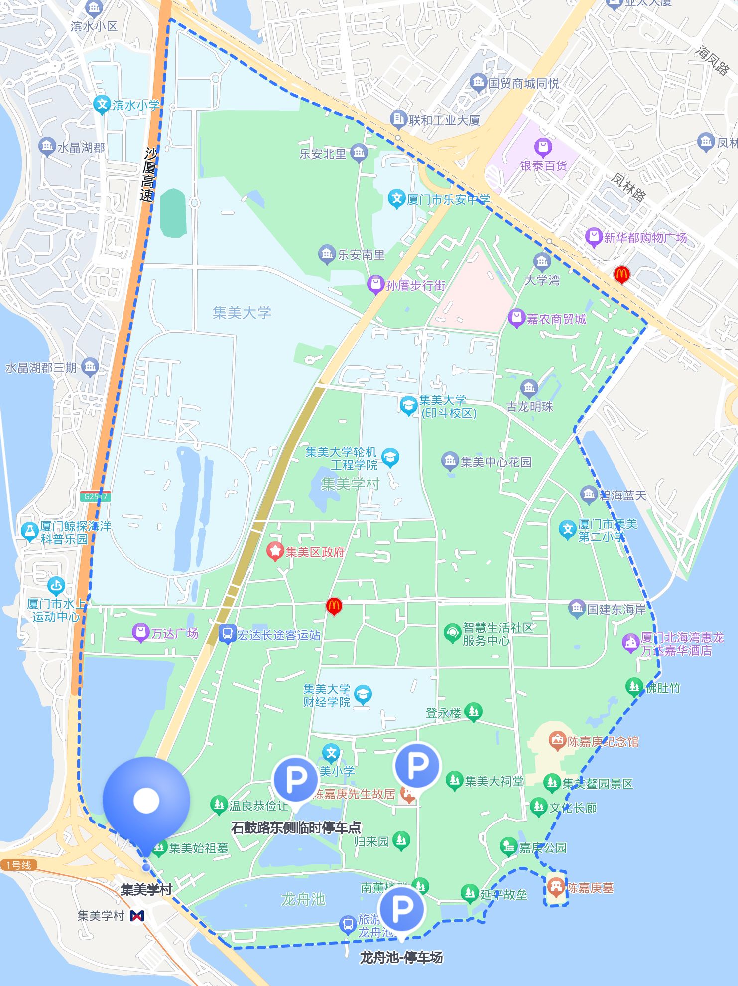 龙舟池地图福建集美大学地理位置图厦门集美区龙舟池地图60年代集美学