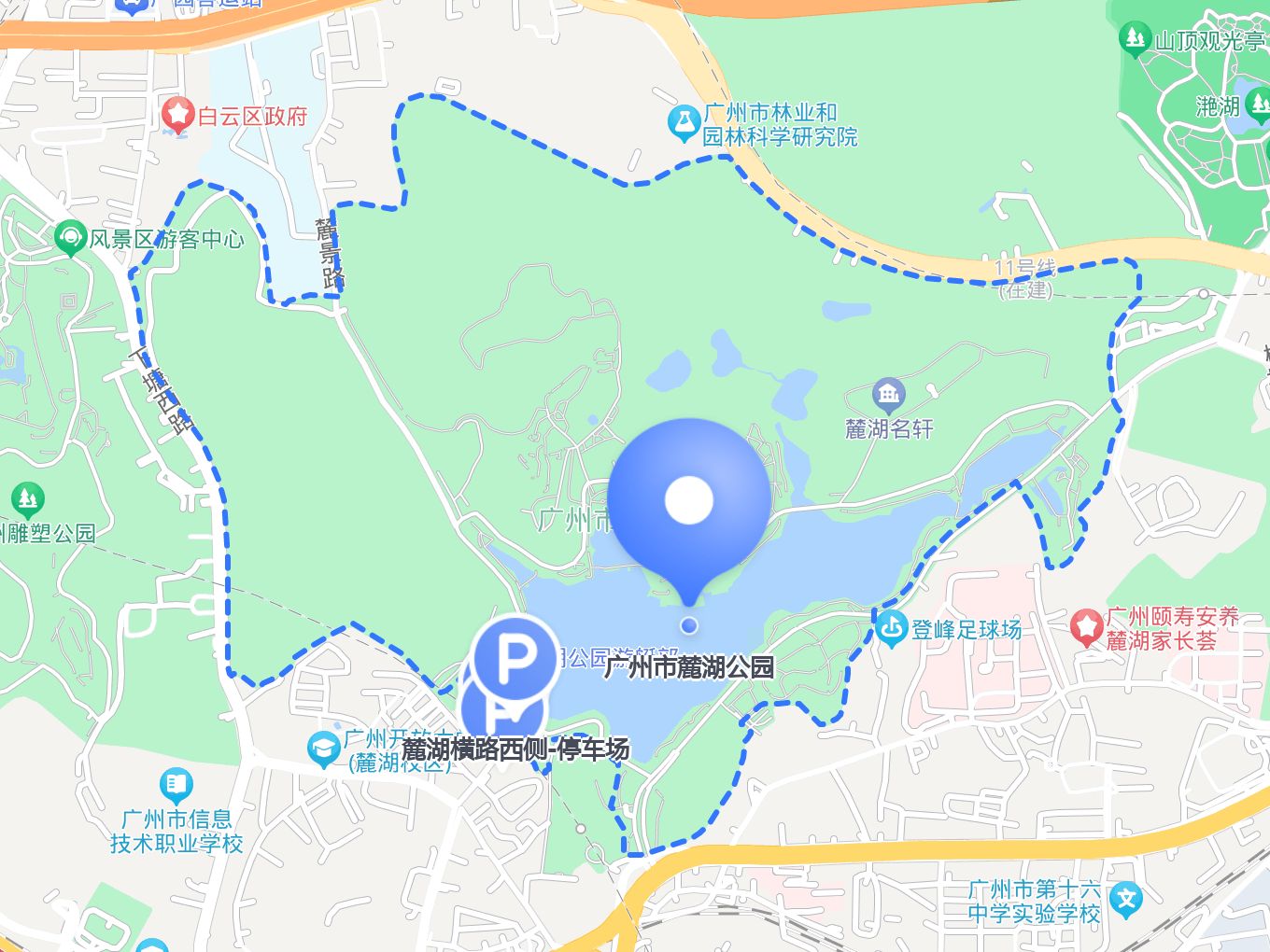 广州麓湖公园地图图片