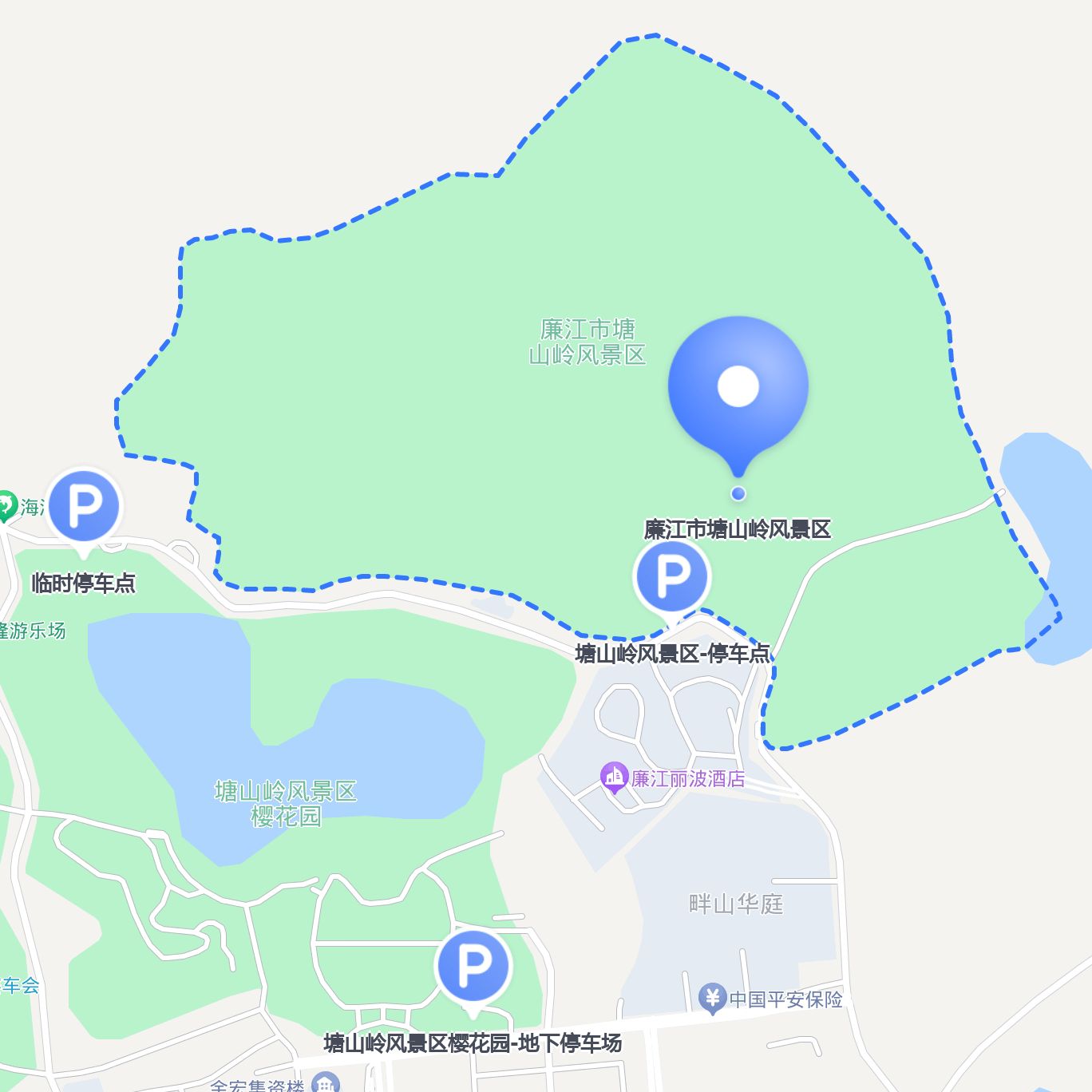 00元/辆/次;3-8廉江市塘山岭风景区打车点廉江樱花公园附近