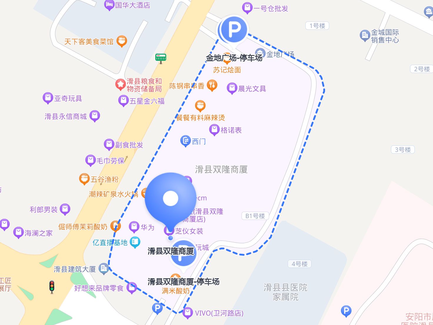 步行1分钟 滑县双隆商厦-停车场 参考信息:地滑县周边自驾最佳路线图