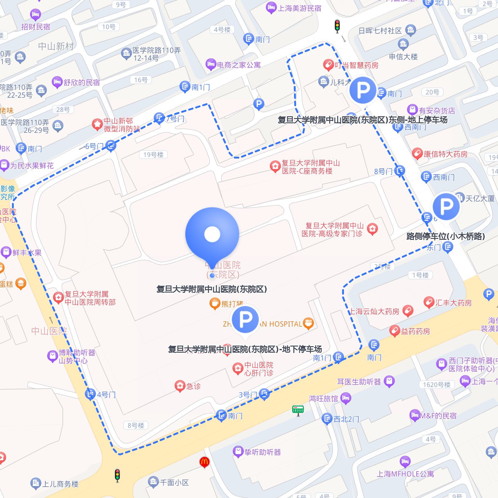 复旦大学中山医院地图图片