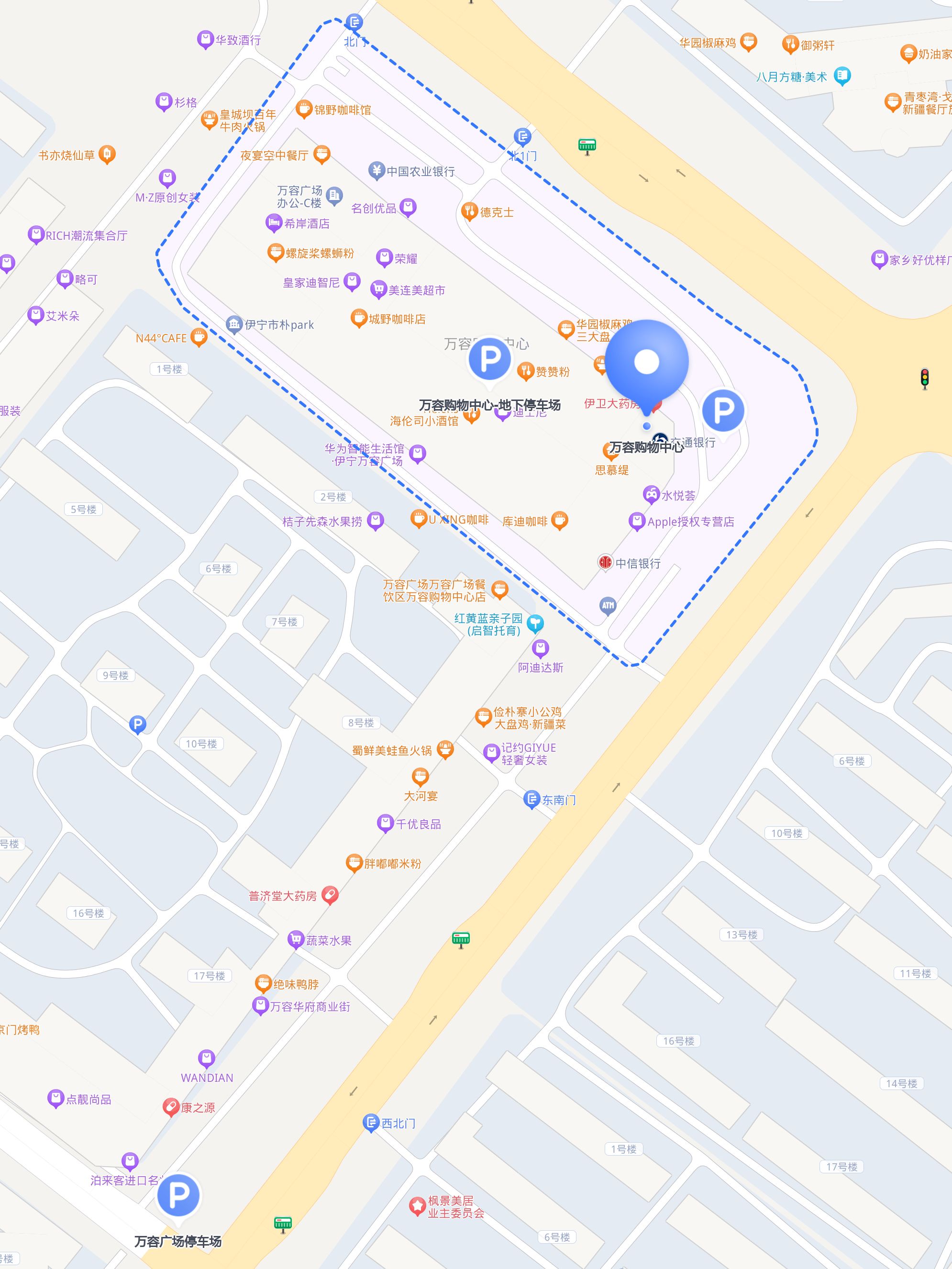 中心停车万联商业广场高德地图图片