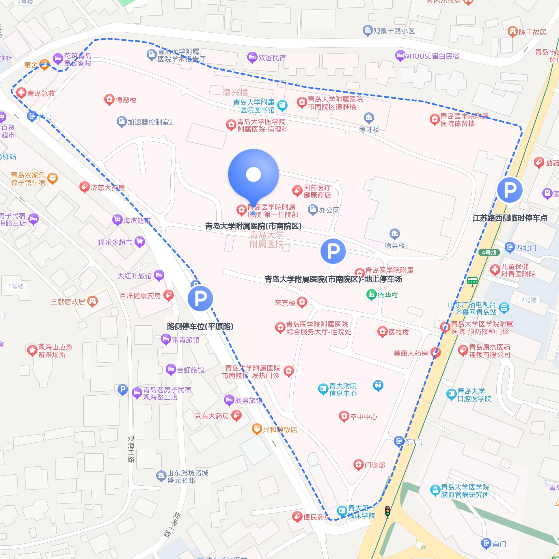 是青岛附属医院的地图图片青岛13号地铁站到青大附属医院到哪站下车