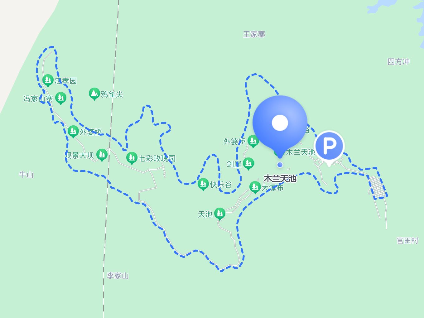 木兰天池地图图片