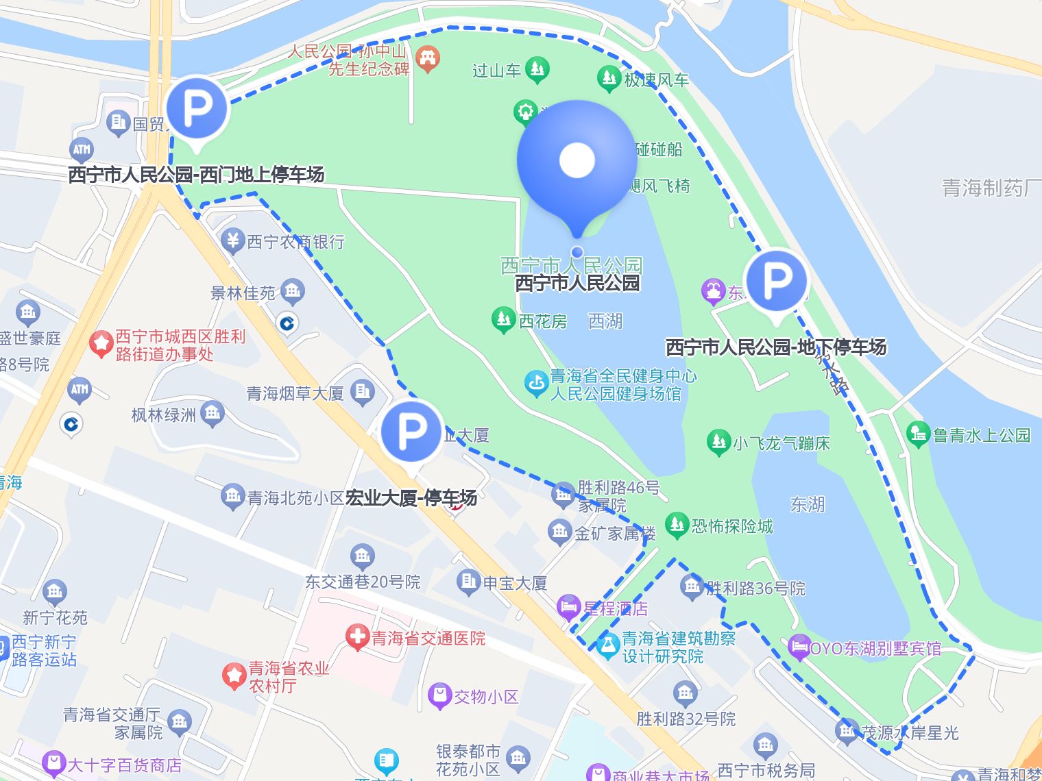 西宁市人民公园平面图图片