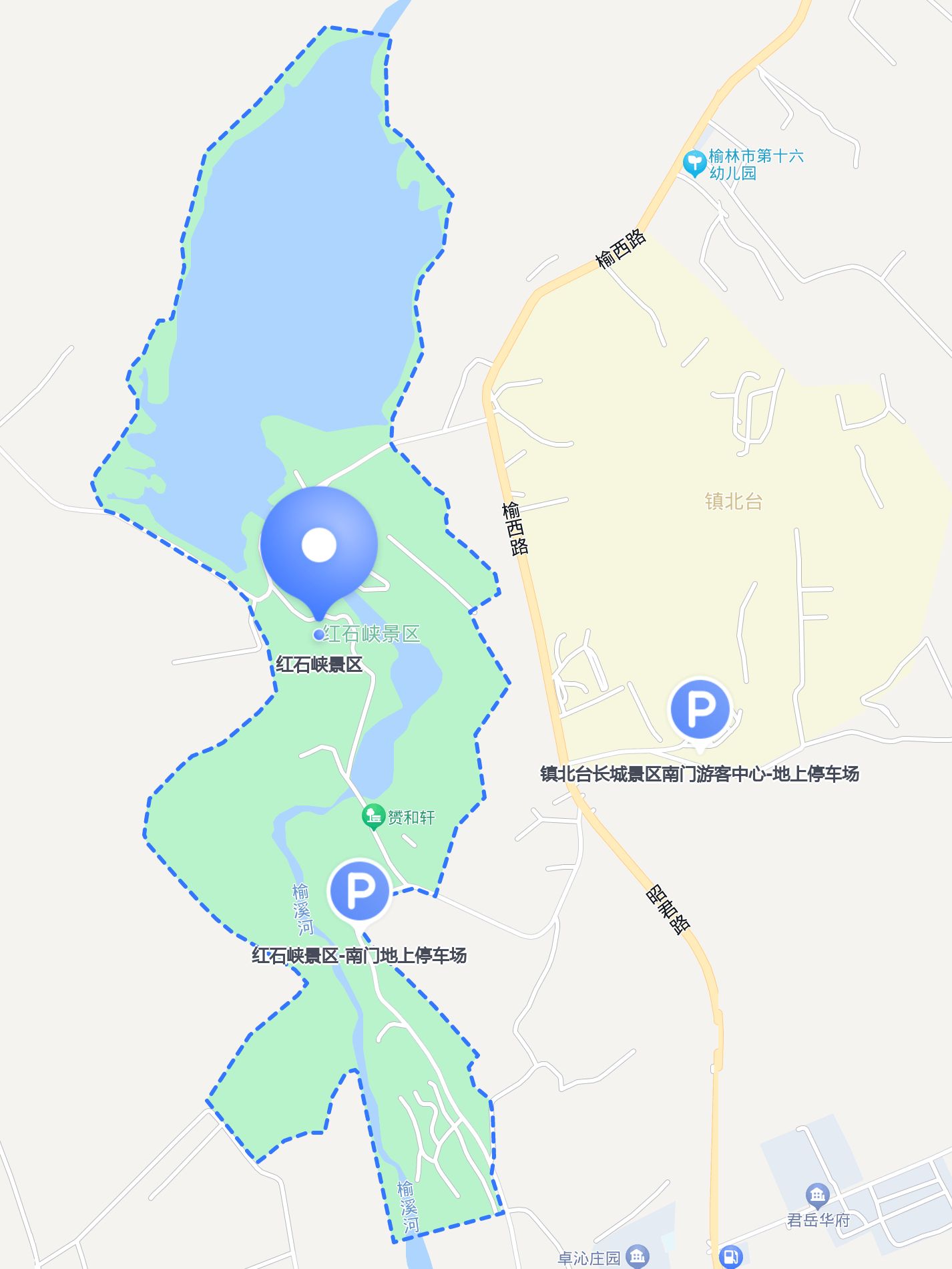 全年无休,每天08:00-18:00热情榆林红石峡周围地图全图红石峡地图图片