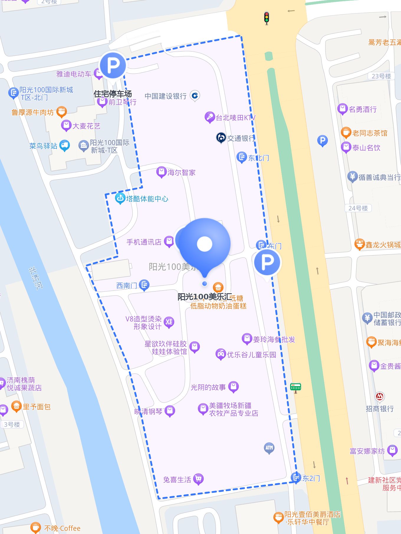 一百手机修理店地图济南阳光100小区k区地图东营阳光100位置图前往