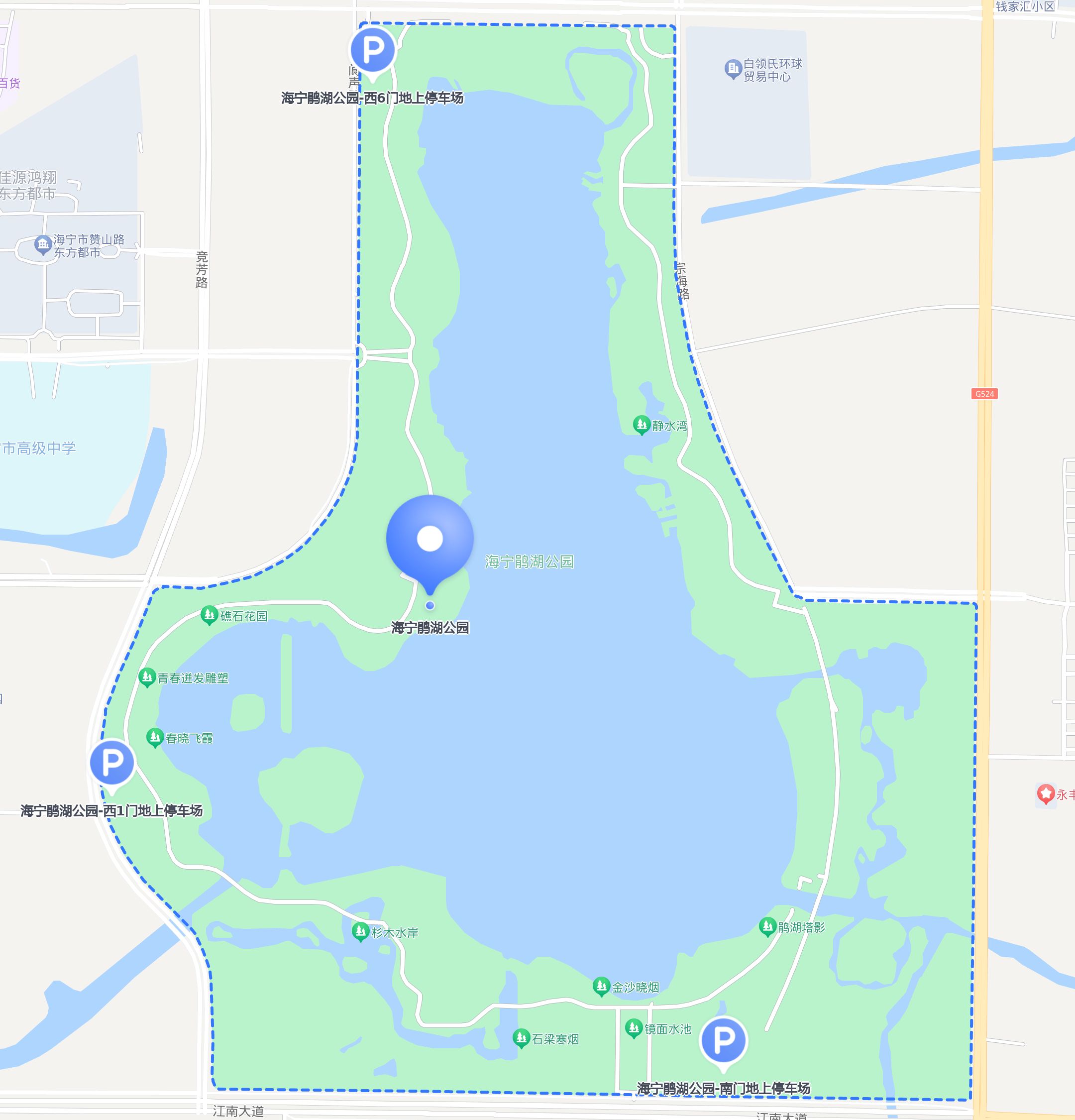 怎么去 海宁鹃湖公园 ?