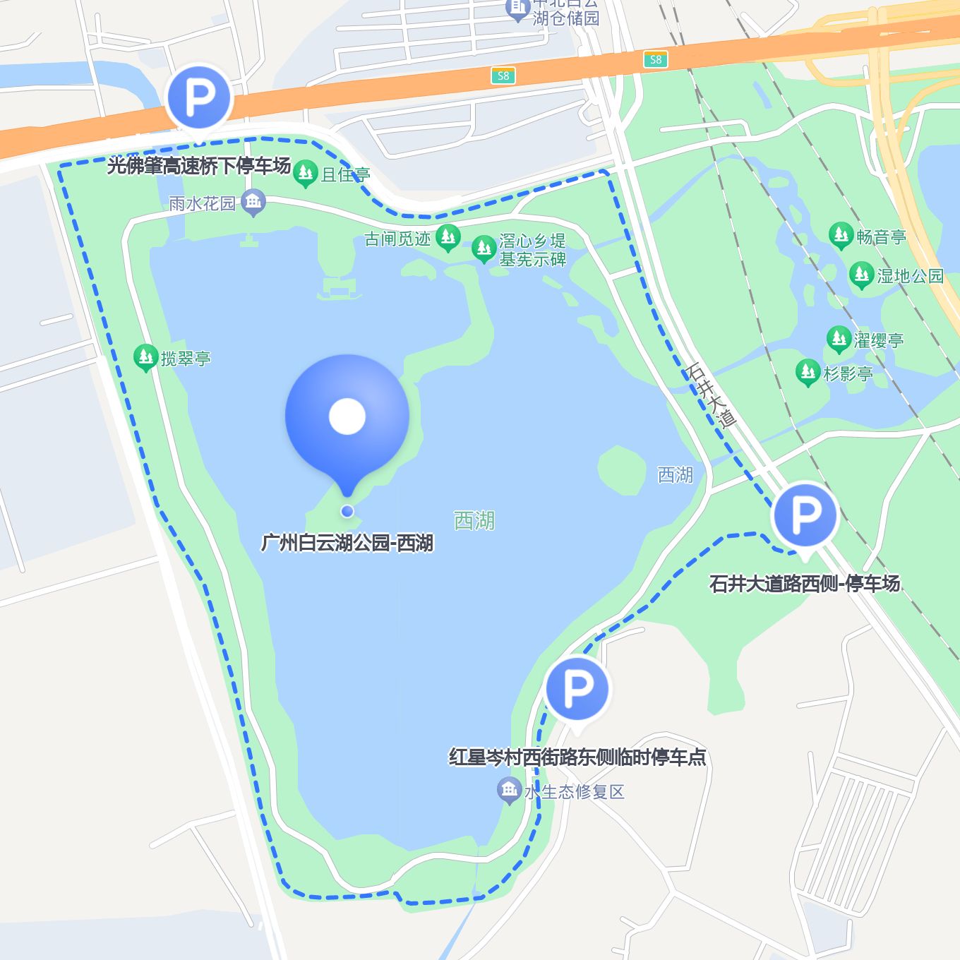 广州市珠江公园位置图图片