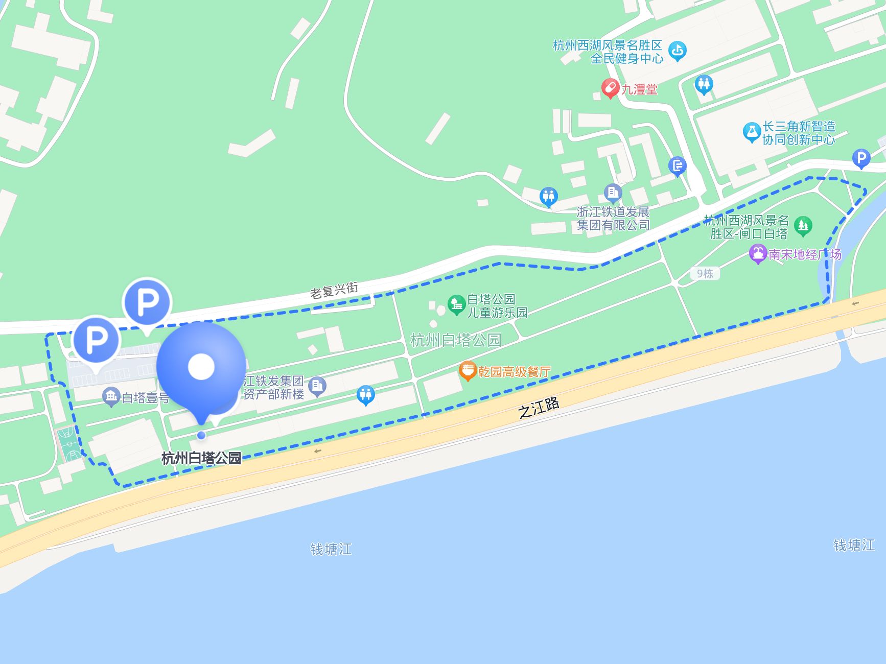 全年 全天开放 自驾来的话,可以选择以下停车场杭州白塔公园地图杭州