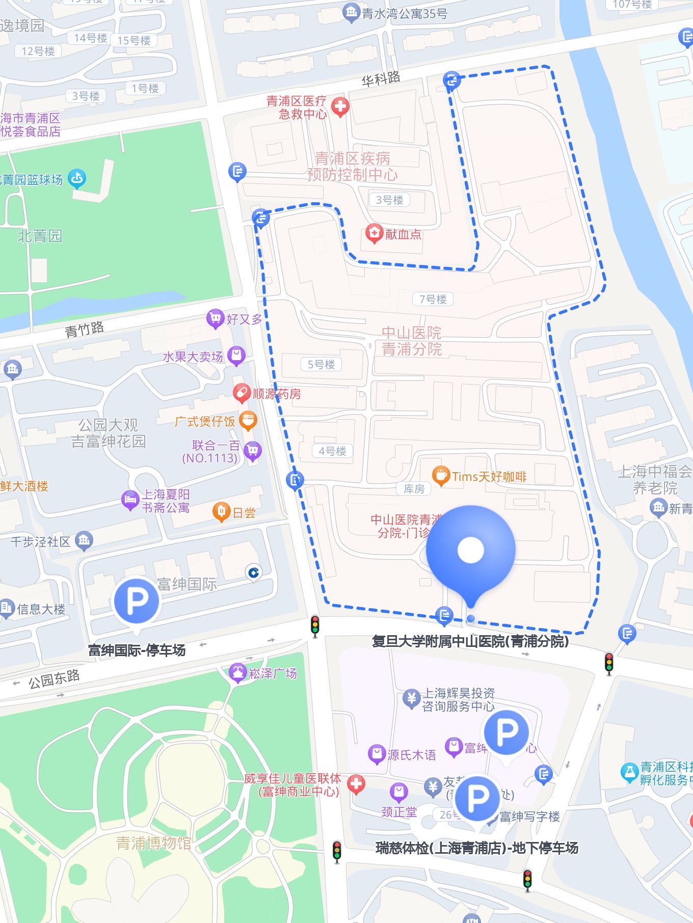 复旦大学中山医院地图图片