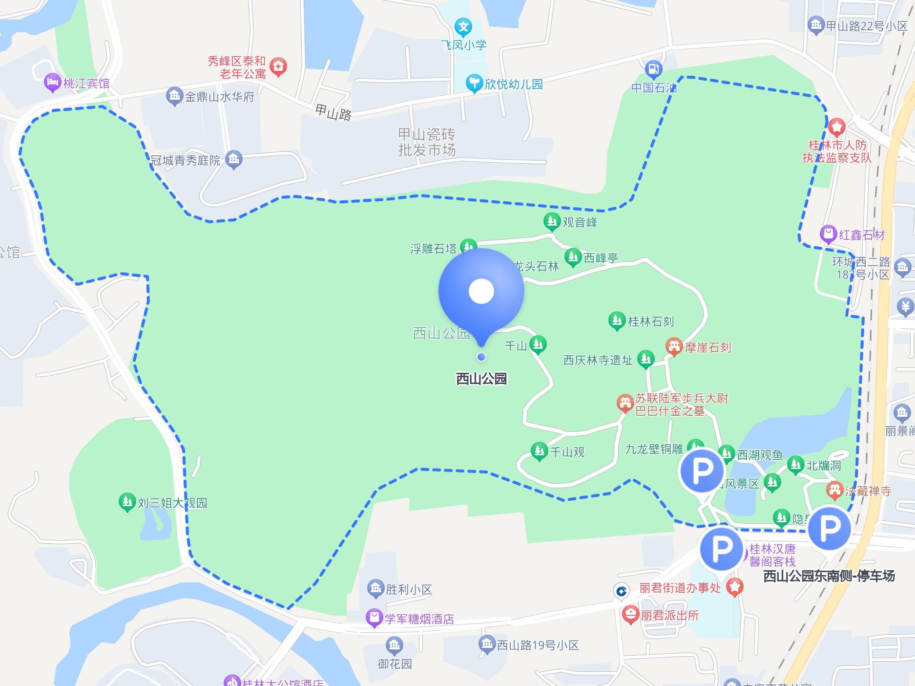 西山公园平面图图片