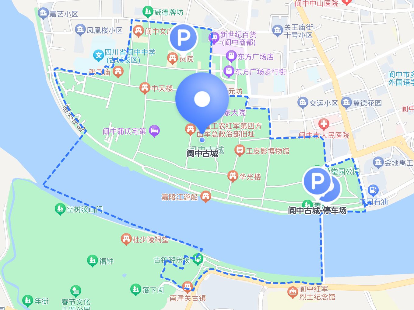 阆中古城地图 全景图片