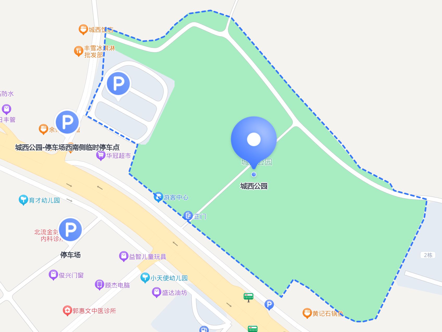 开放时间:全天开放 自驾,你可以选择以下停车场: 1 城西公园游客中心