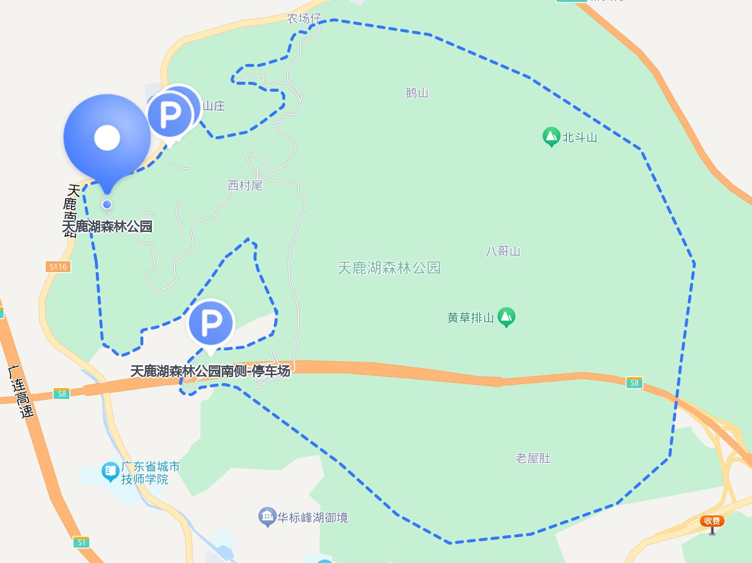 天鹿湖森林公园地图图片