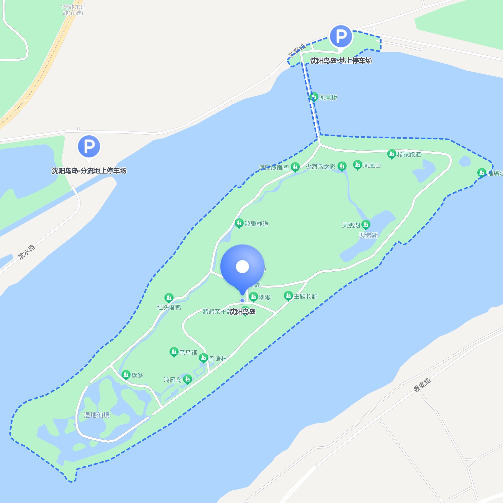 如果你是自驾来,可以把车停在以下停车场沈阳鸟岛地图鸟岛地图沈 