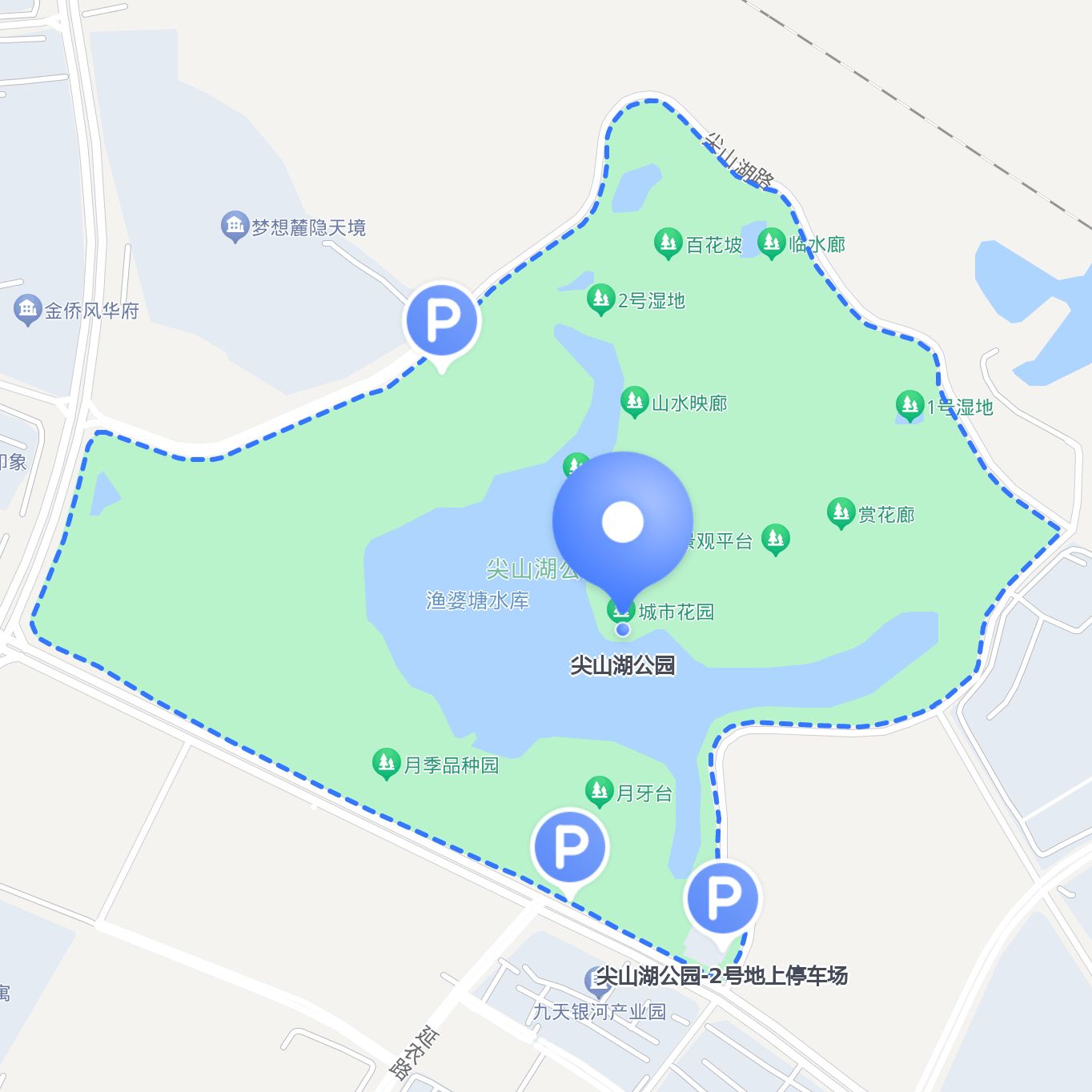 长沙尖山湖公园地图图片