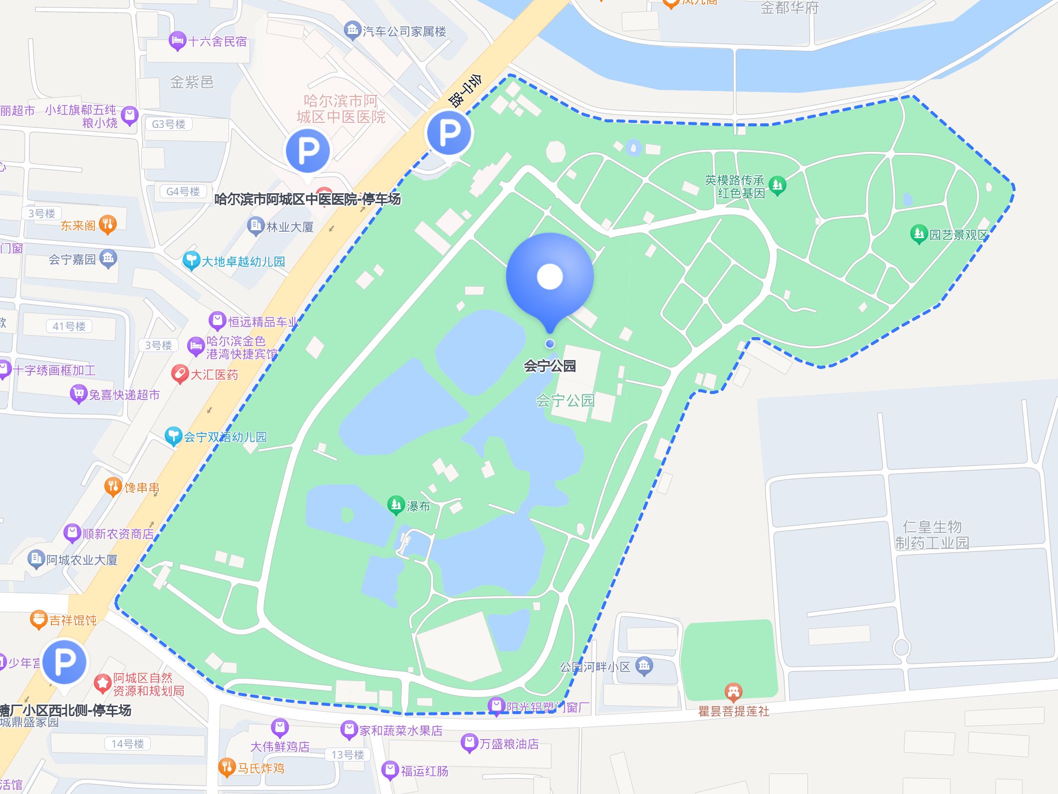 怎么去 会宁公园 ?